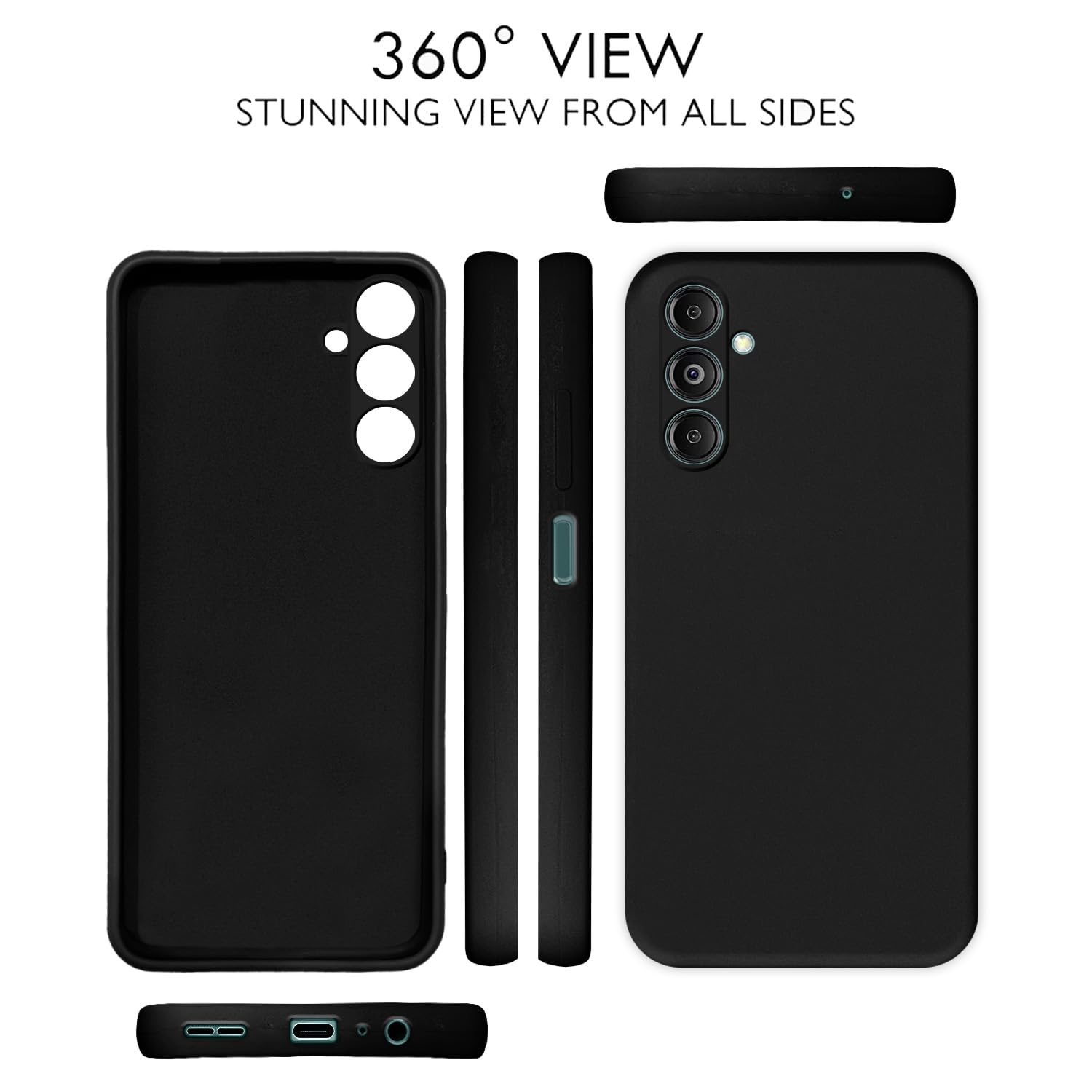 Pikkme Samsung Galaxy M14 5G Liquid Silicone Back Cover | Black
