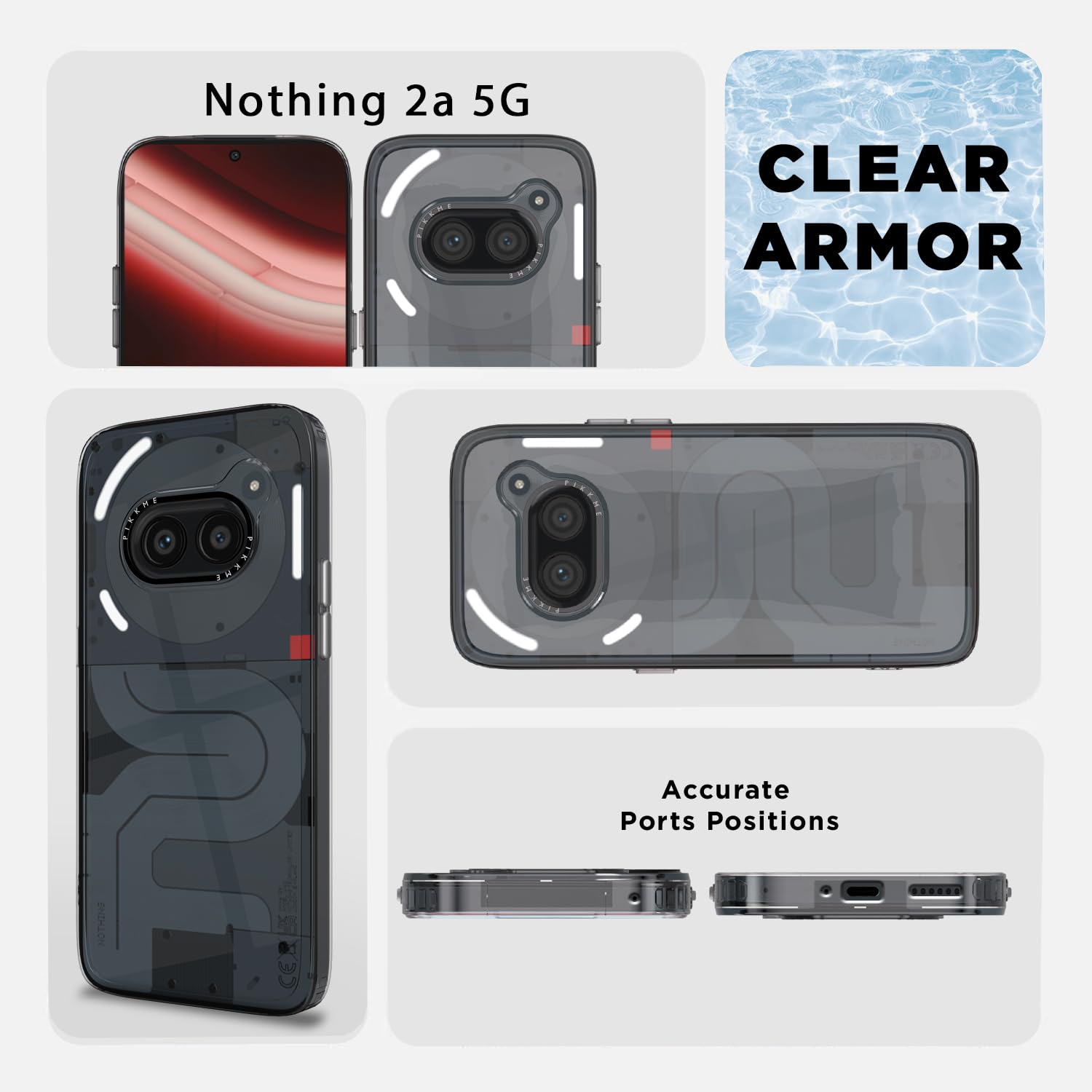 Pikkme Nothing Phone 2A Transring Back Cover (Black)