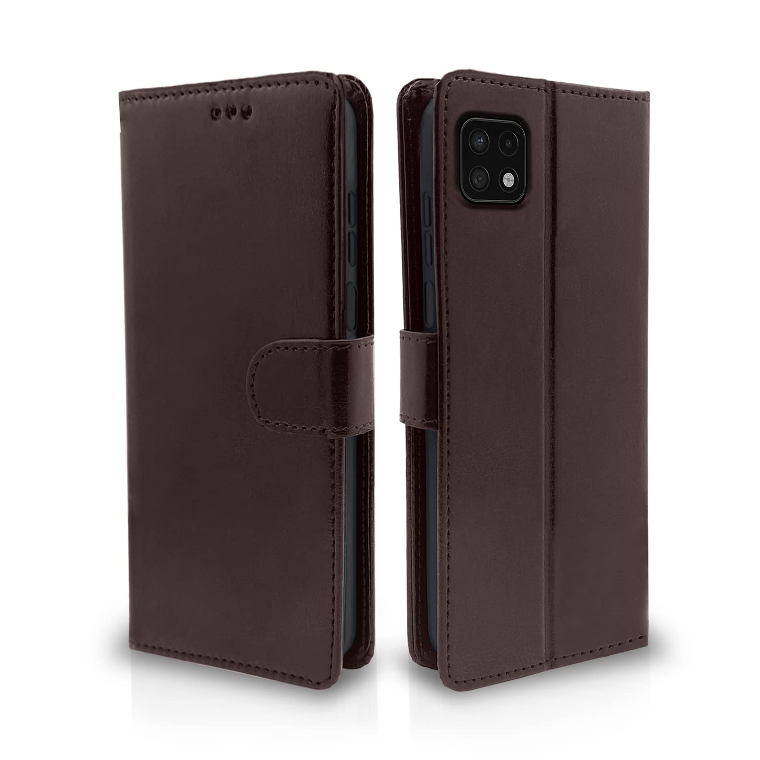 Pikkme Samsung Galaxy A22 5G Vintage Flip Cover (Coffee)