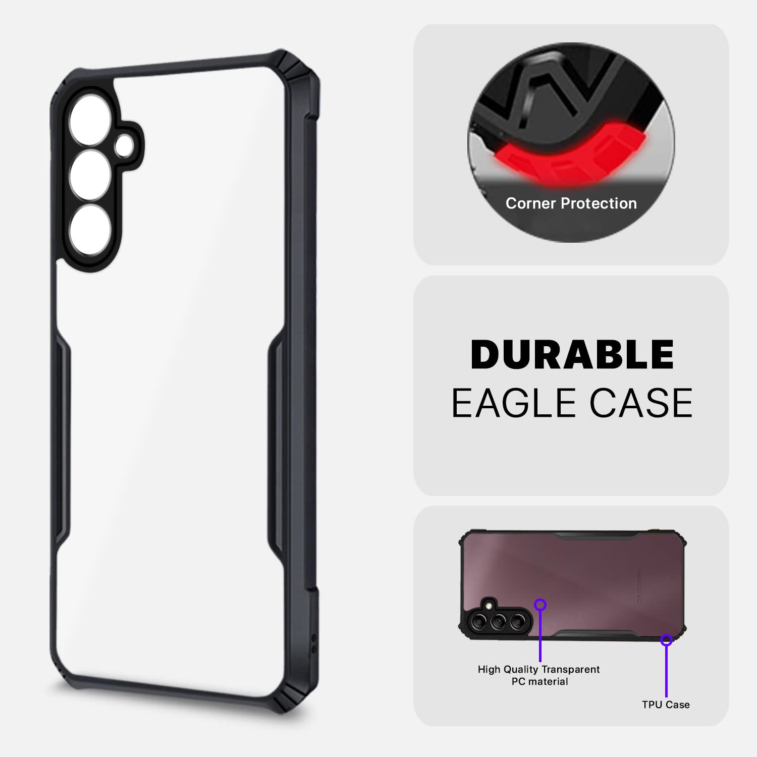 Pikkme Samsung Galaxy A14 4G / A14 5G Eagle Back Cover (Black)