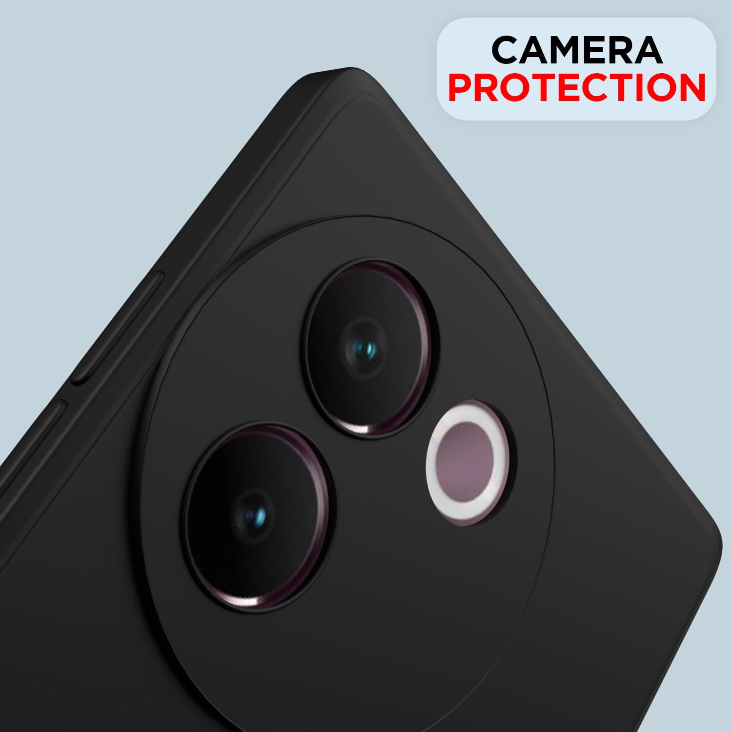 Pikkme Vivo V30e 5G Soft Matte Silicone Shockproof Case | Black