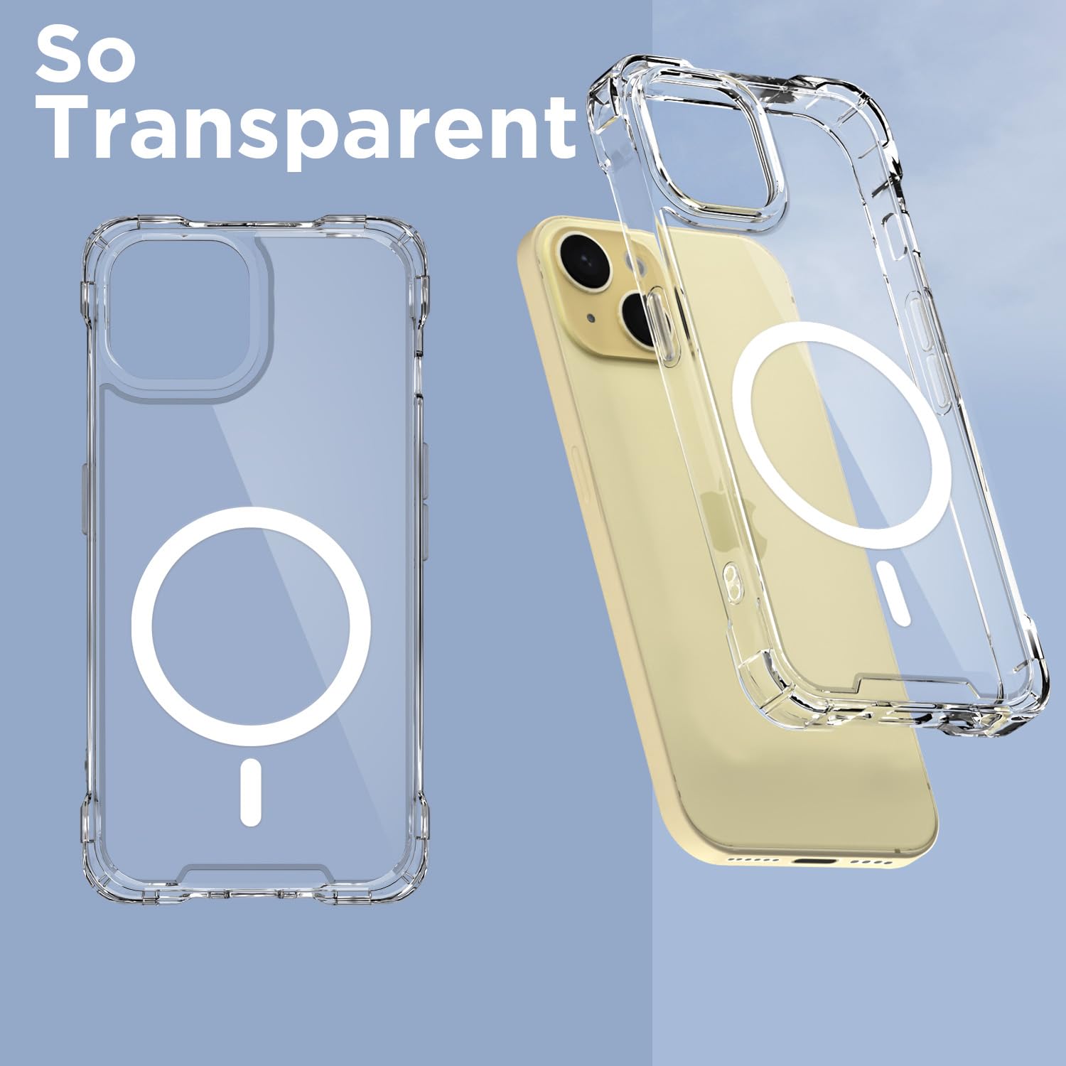 Transparent mag-safe MagSafe mobile cover for iPhone 15 Plus – Pikkme – photo 2