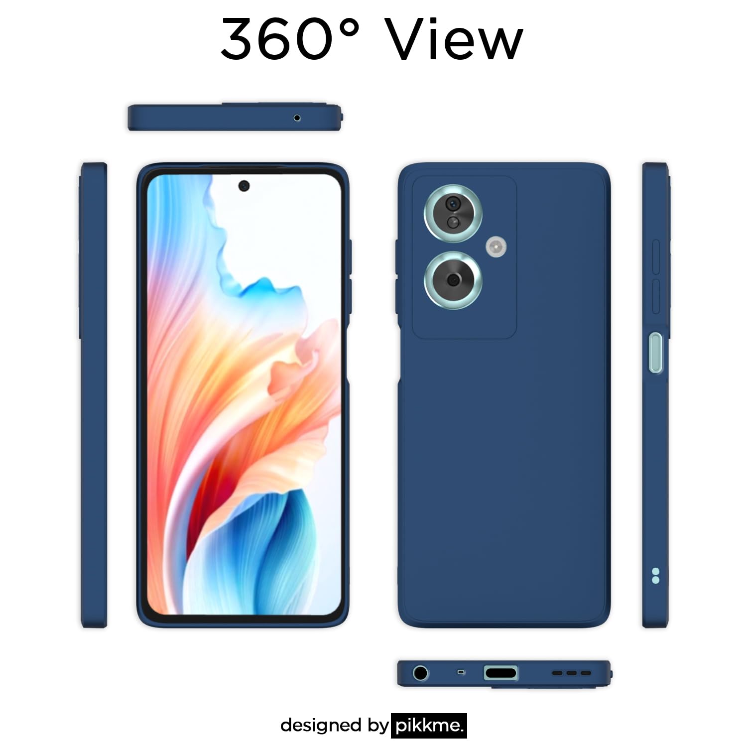 Oppo A79 5G Liquid Silicone phone cover in blue by Pikkme – photo 2