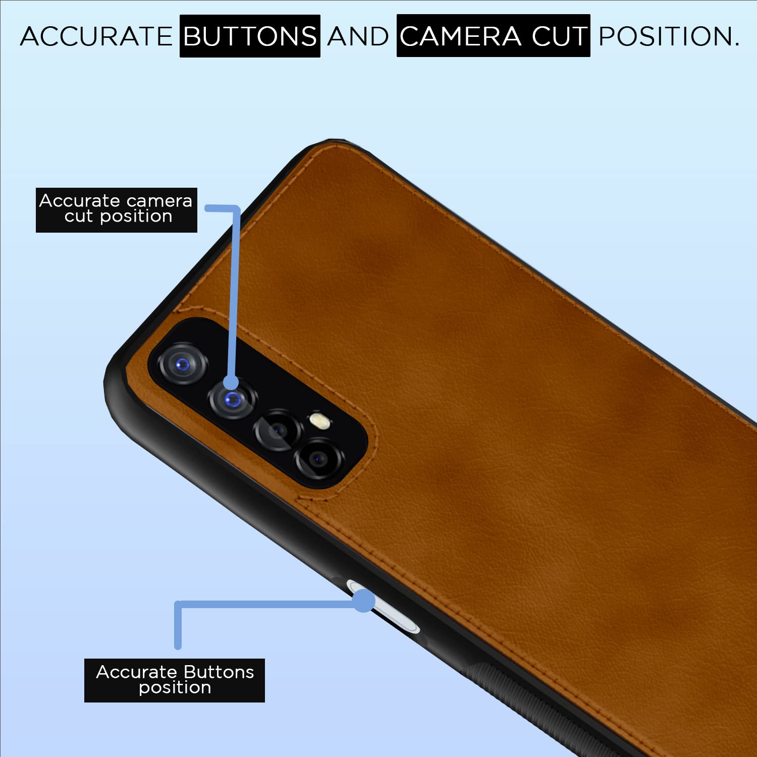 Pikkme Realme 7 Leather Back Case | Brown