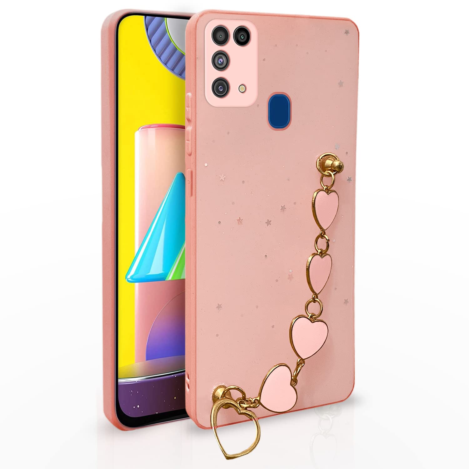 Pikkme Samsung Galaxy M31 / M31 Prime / F41 Chain Back Cover (Pink)