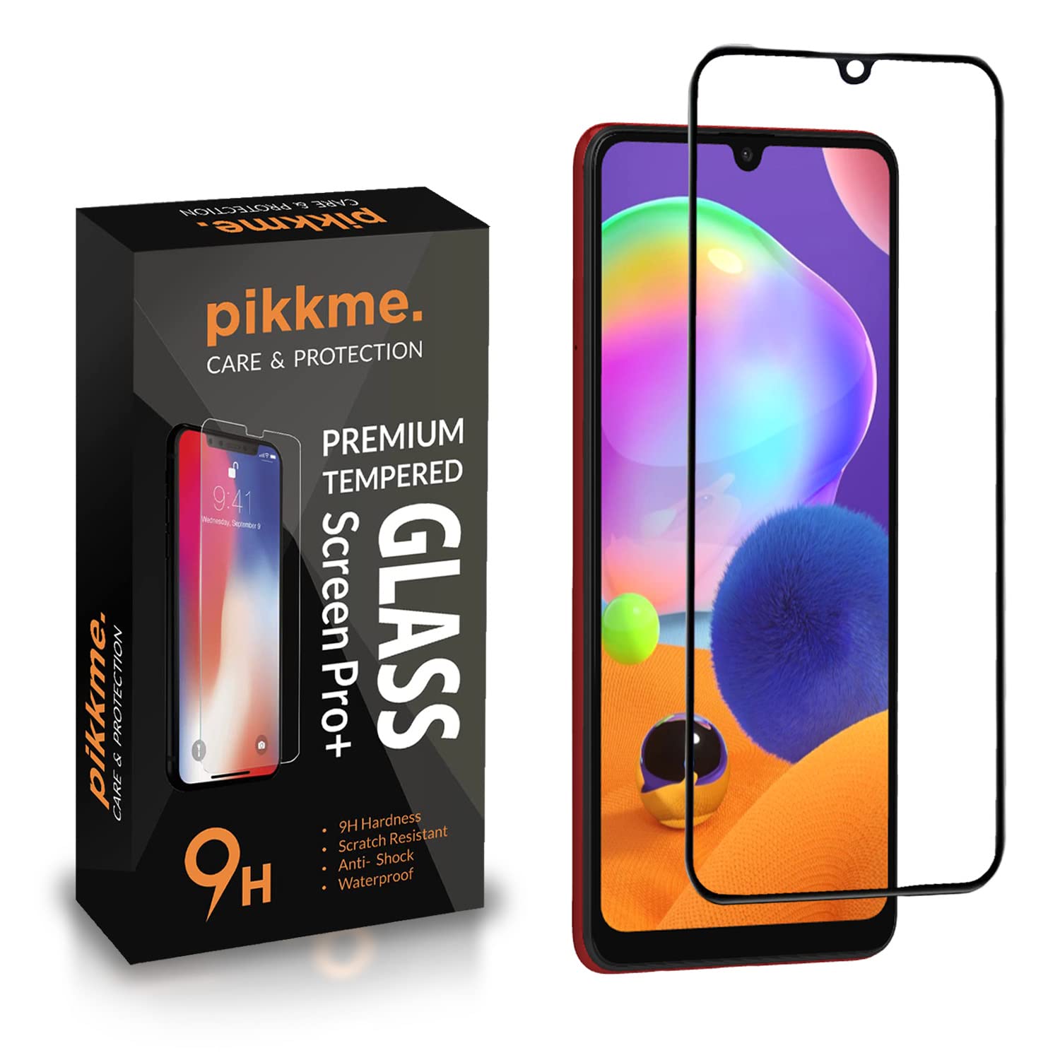 Tempered Glass Screen Protector for Samsung Galaxy A31 Edge to Edge Coverage Easy Installation kit Black