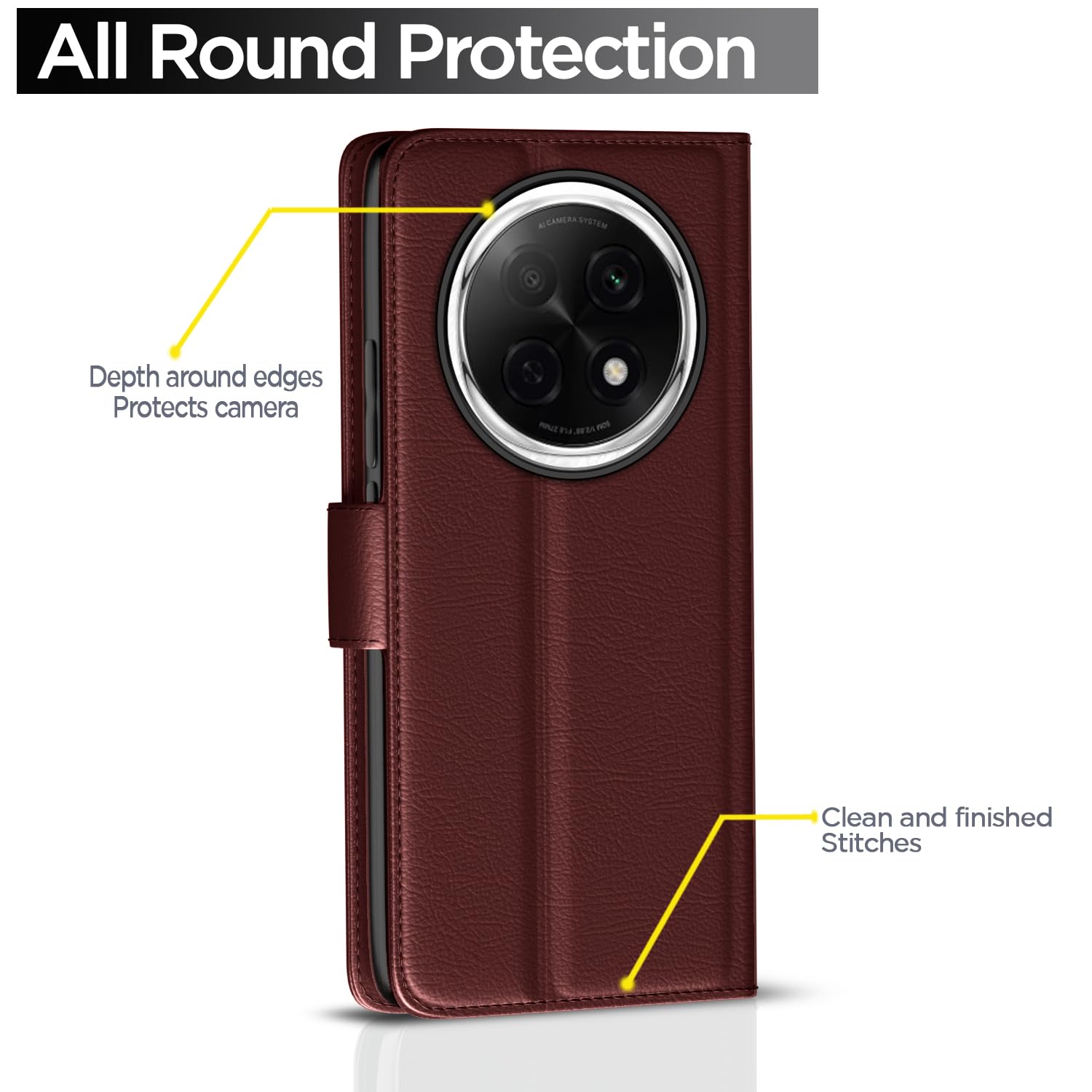 Pikkme Oppo F29 Pro 5G Vintage Flip Cover (Brown)