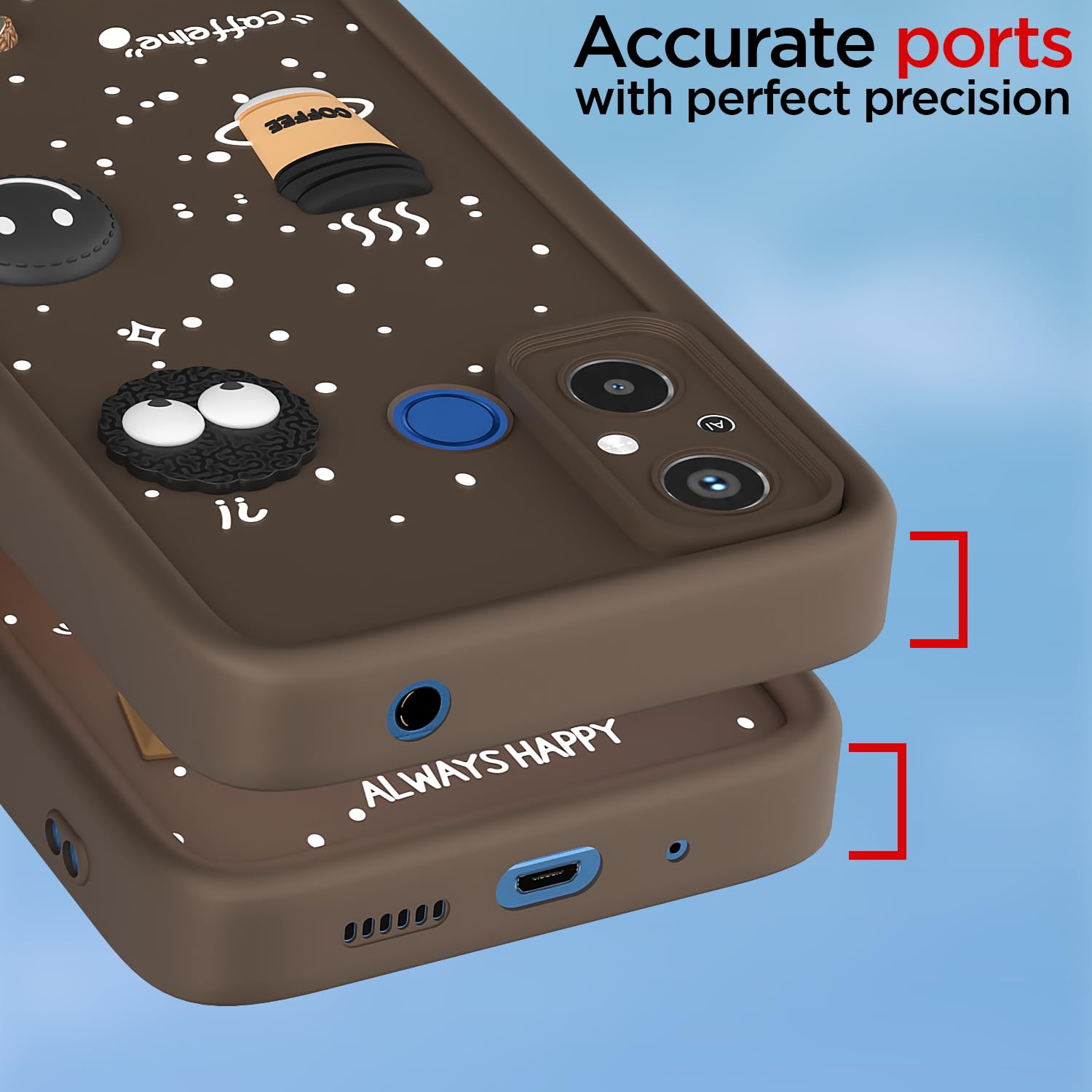 Pikkme Redmi 12C 4G/3D Silicone brown phone cover – photo 4