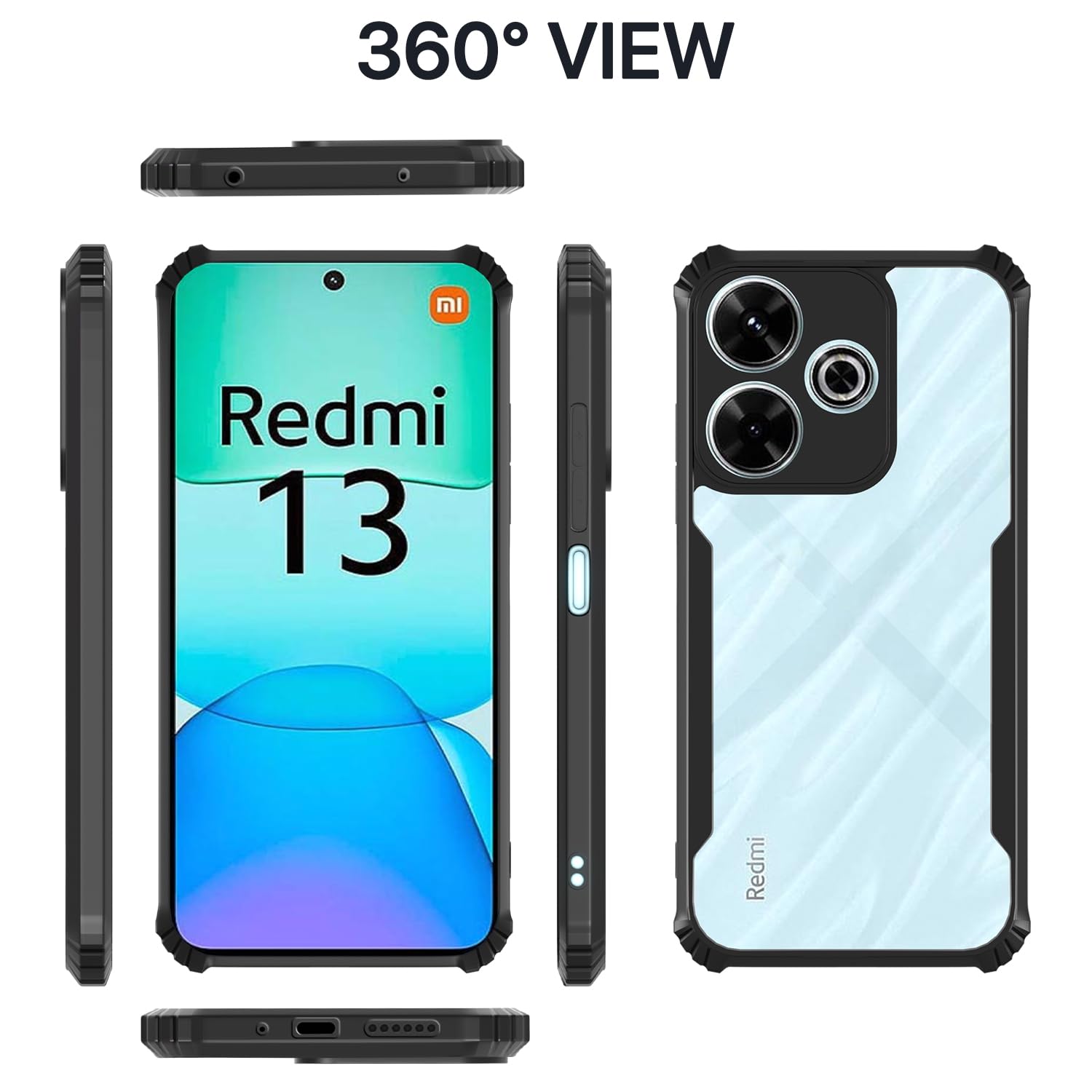 Pikkme Redmi 13 4G Eagle Back Cover (Black)