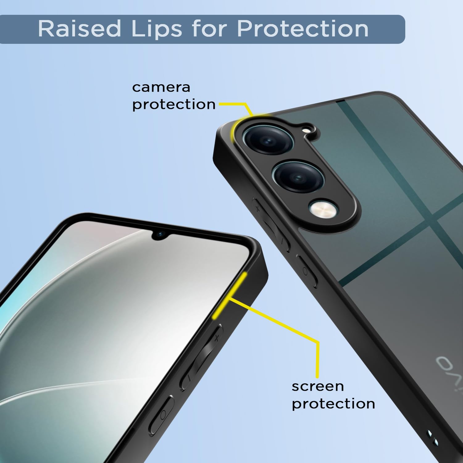 Black back cover for iQOO Z10 Lite 5G/Vivo T4 Lite 5G/Y19 5G/Y19e/Y04 4G/Y29s 5G – Pikkme – photo 4