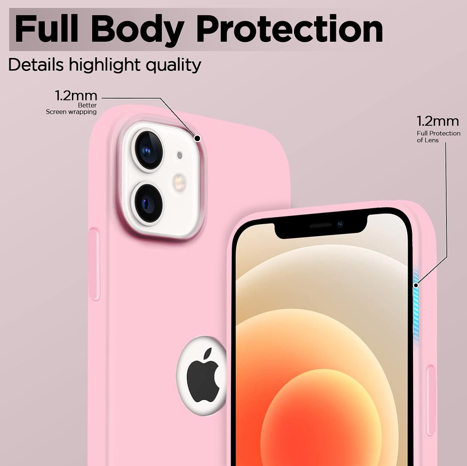 Pikkme iPhone 12 Mini Silicone Back Cover (Rose Pink)