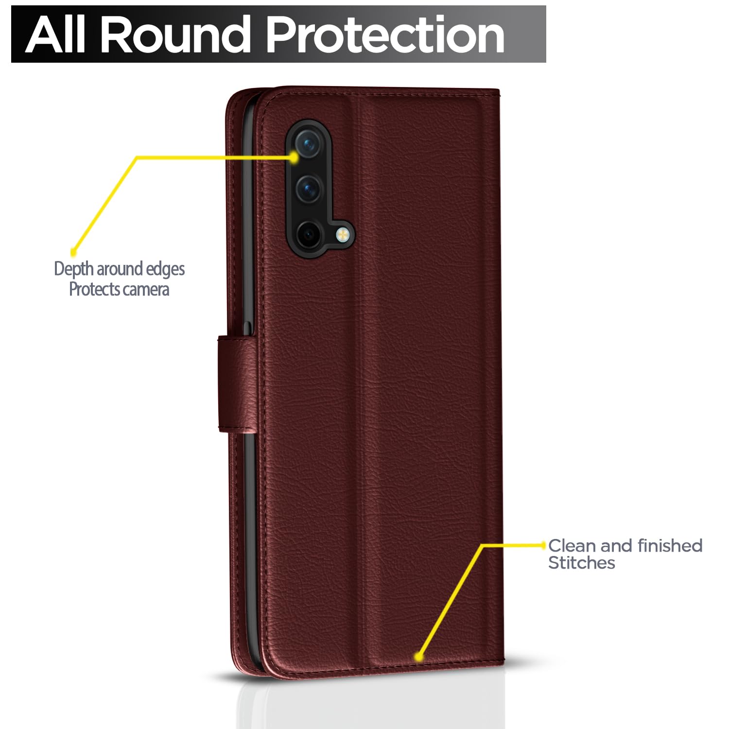 OnePlus Nord CE 5G mobile flip cover in brown by Pikkme – photo 4
