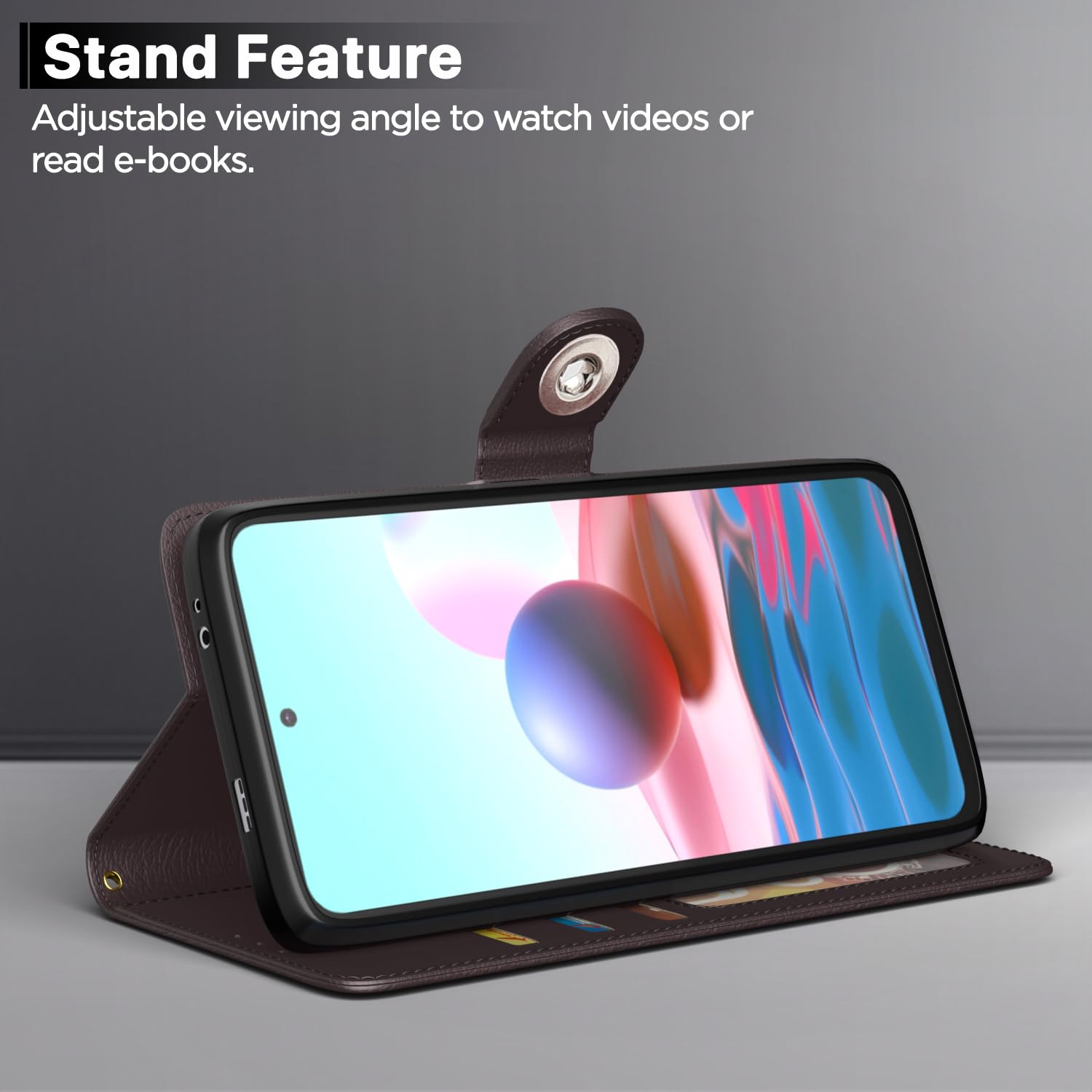 Pikkme Redmi Note 10/Note 10s/Note 11 SE coffee flip cover – photo 3