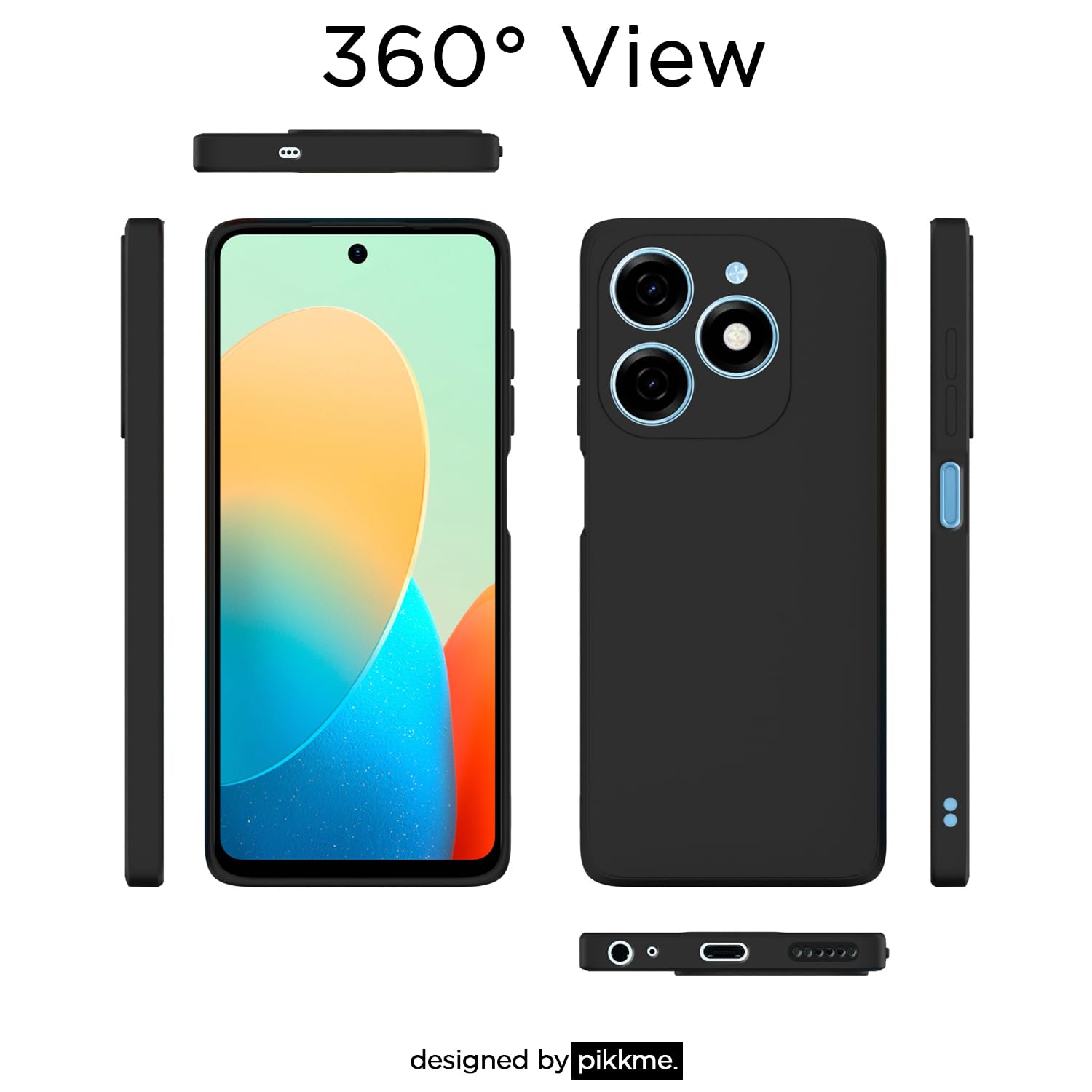 Pikkme TECNO Spark Go 2024 Liquid Silicone Back Cover (Black)