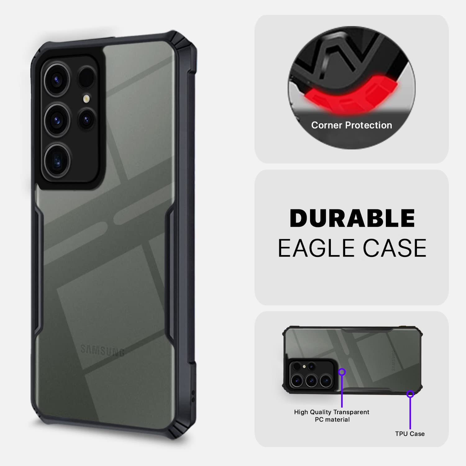 Pikkme black Hybrid mobile back cover for Samsung S23 Ultra 5G – photo 5