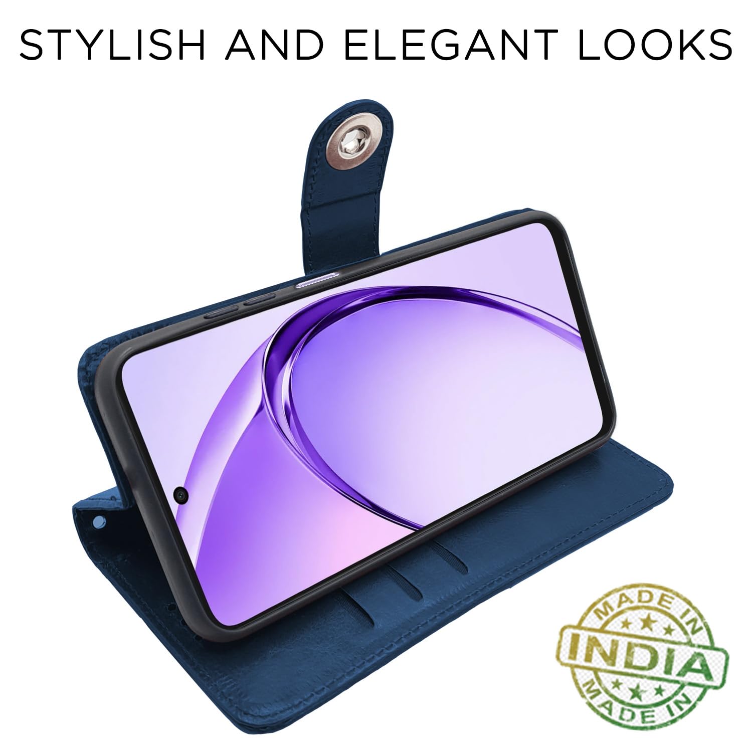 Pikkme Oppo A3x 5G / A3x 4G / A3 5G Button Flip Cover (Blue)