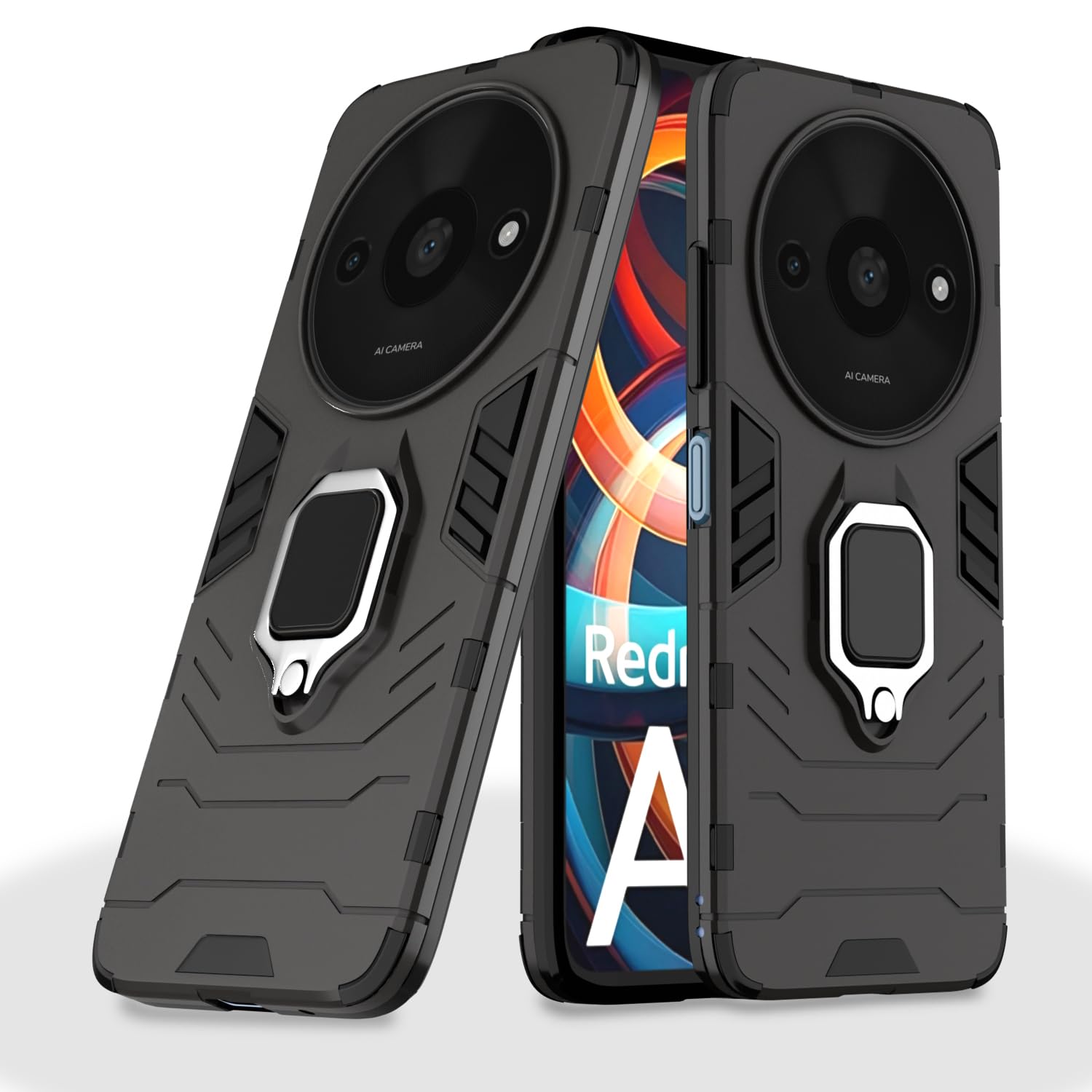 Pikkme black mobile back cover for Redmi A3 (2024)/A3x/Poco C61