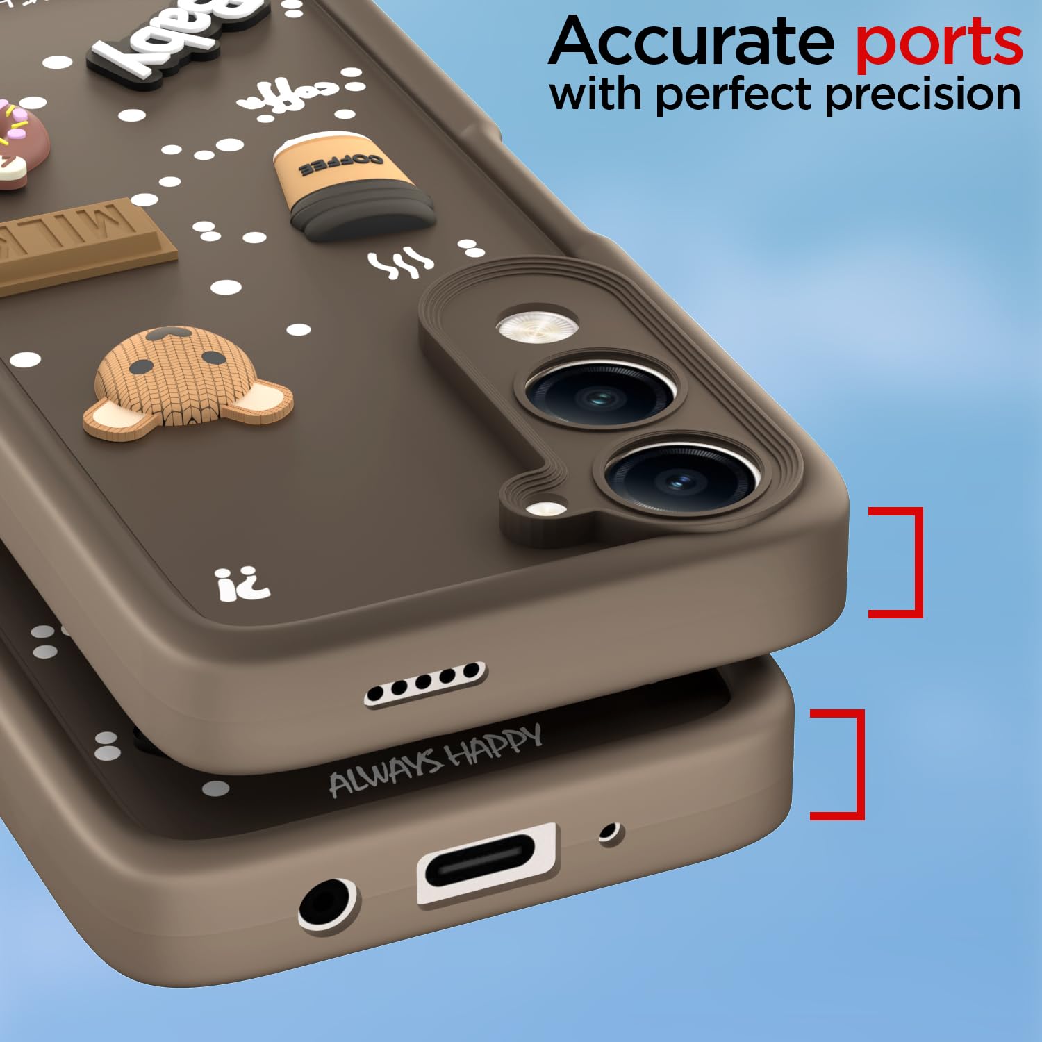 Pikkme iQOO Z10 Lite 5G/Vivo T4 Lite 5G/Y19 5G/Y19e/Y04 4G/Y29s 5G/3D brown mobile cover – photo 4