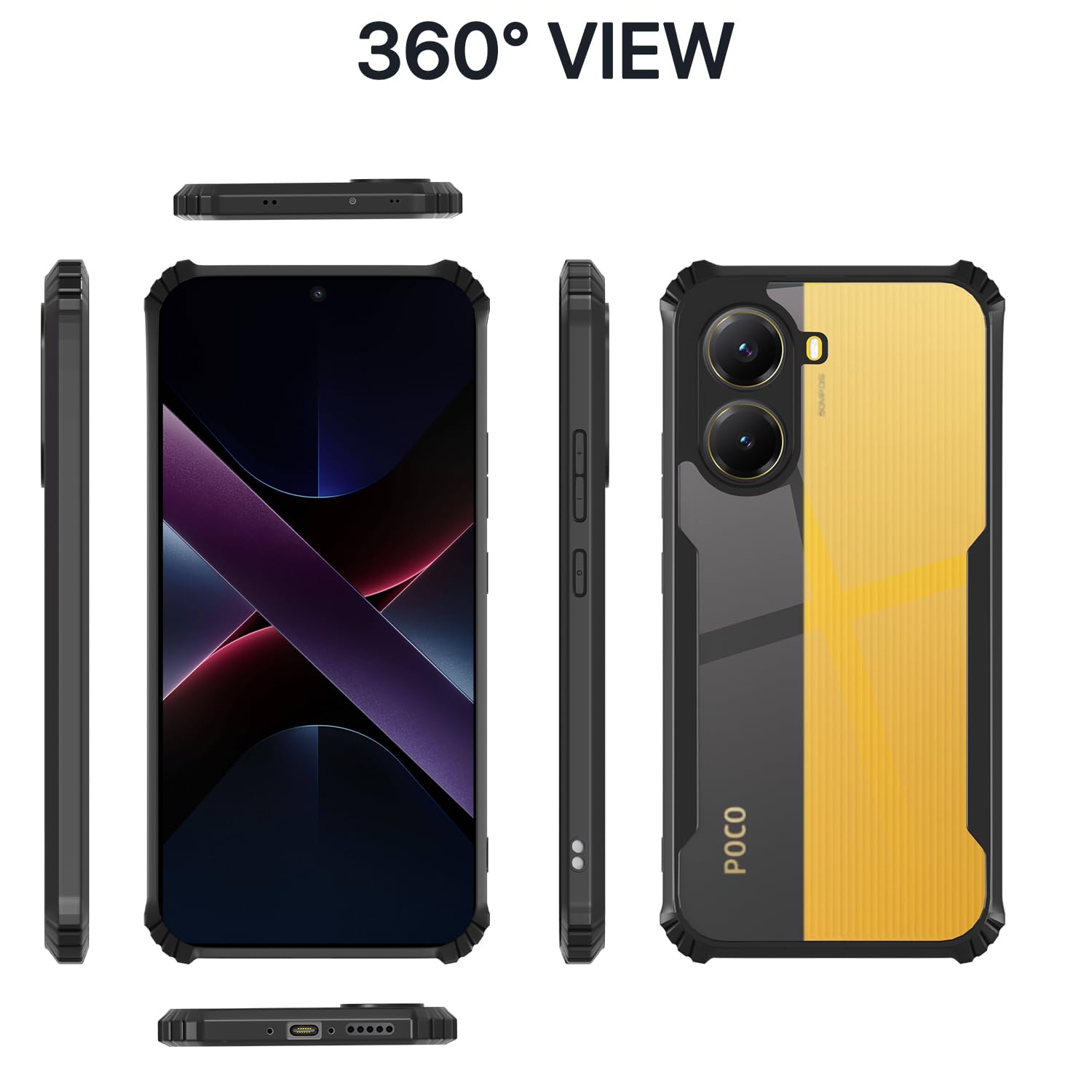 Pikkme black mobile cover for Poco X7 Pro 5G – photo 3