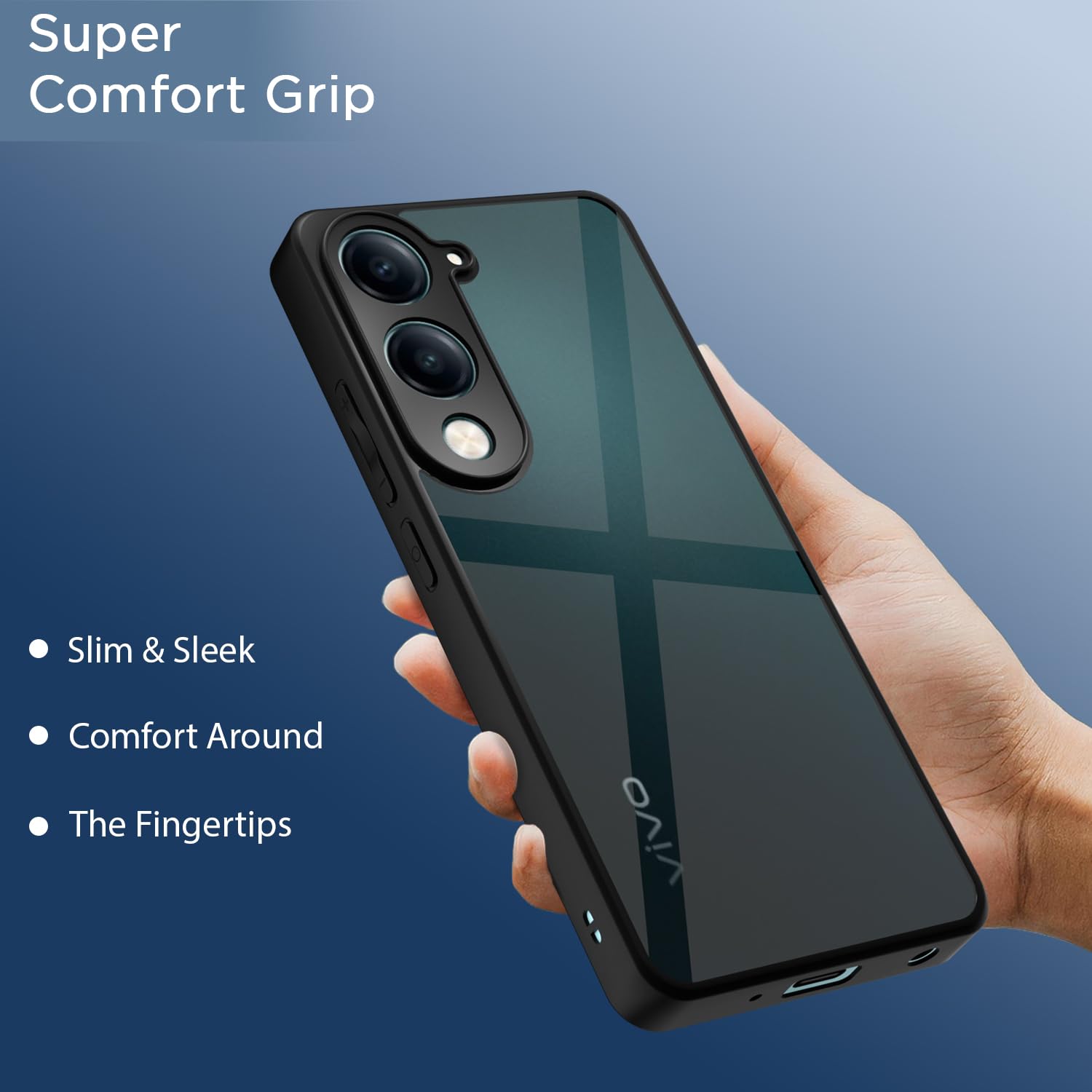 Pikkme Vivo Y19e / Y04 4G / Y29s 5G Eagle 2 Shockproof Sleek Hybrid Armor Back cover (Black)