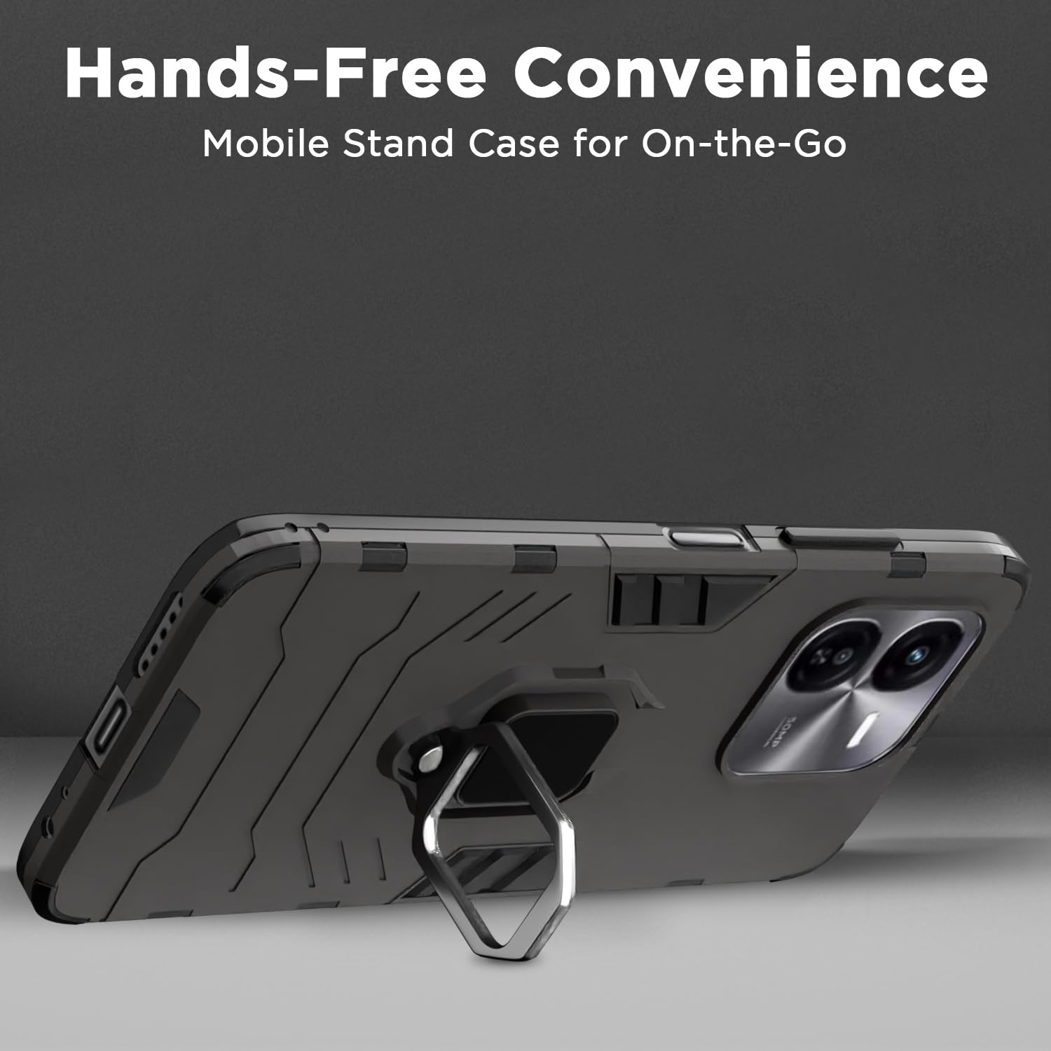 Pikkme iQOO Z9X 5G D5 Tough Armor Back Cover (Black)