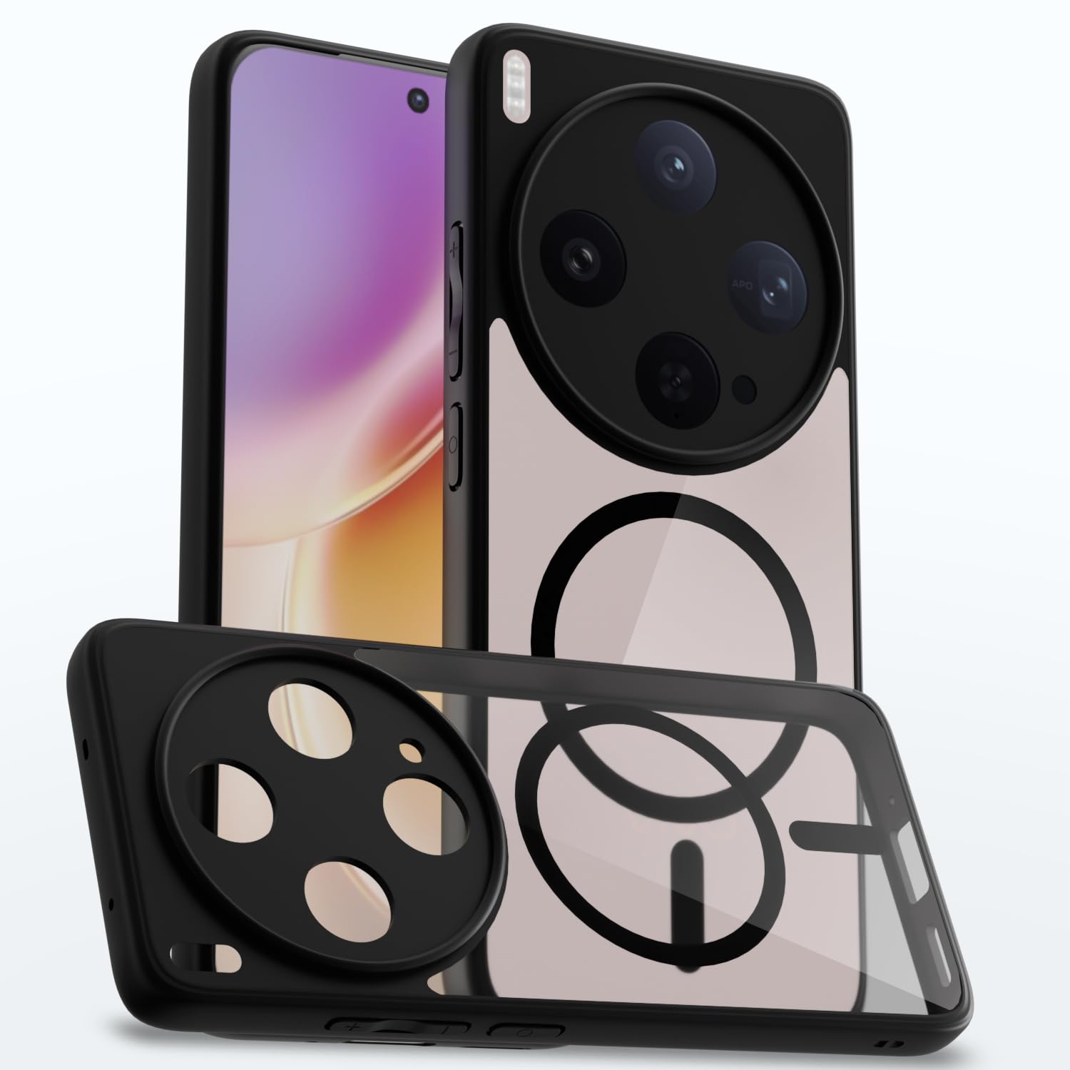 Black mag-safe back cover for Vivo X300 5G – Pikkme