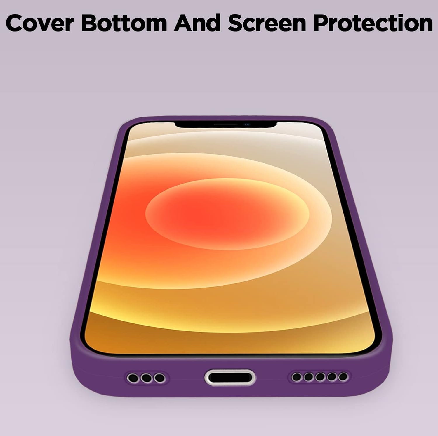 Pikkme iPhone 12/12 Pro Super Soft Silicone Back Cover (Dark Purple)