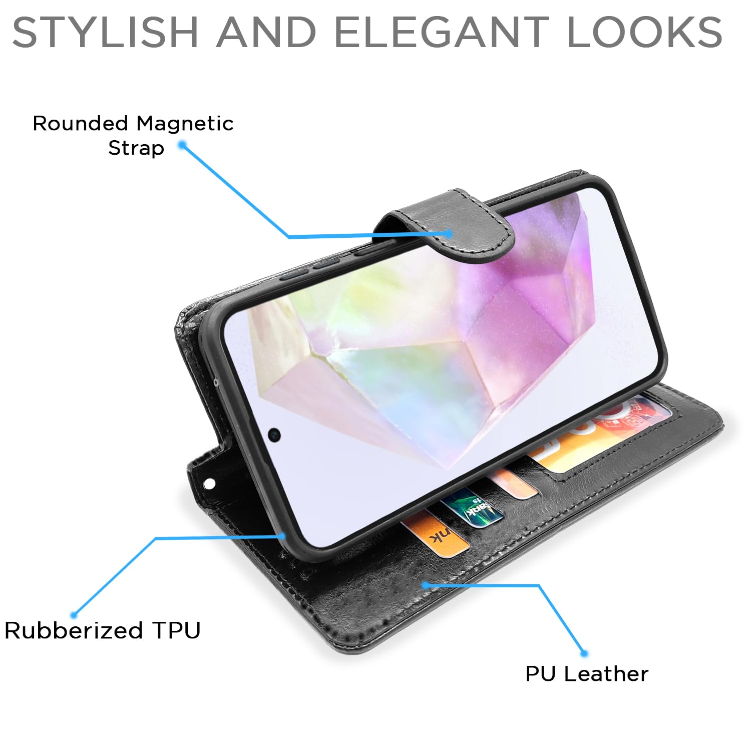 Pikkme black mobile flip cover for Samsung A35 5G – photo 3