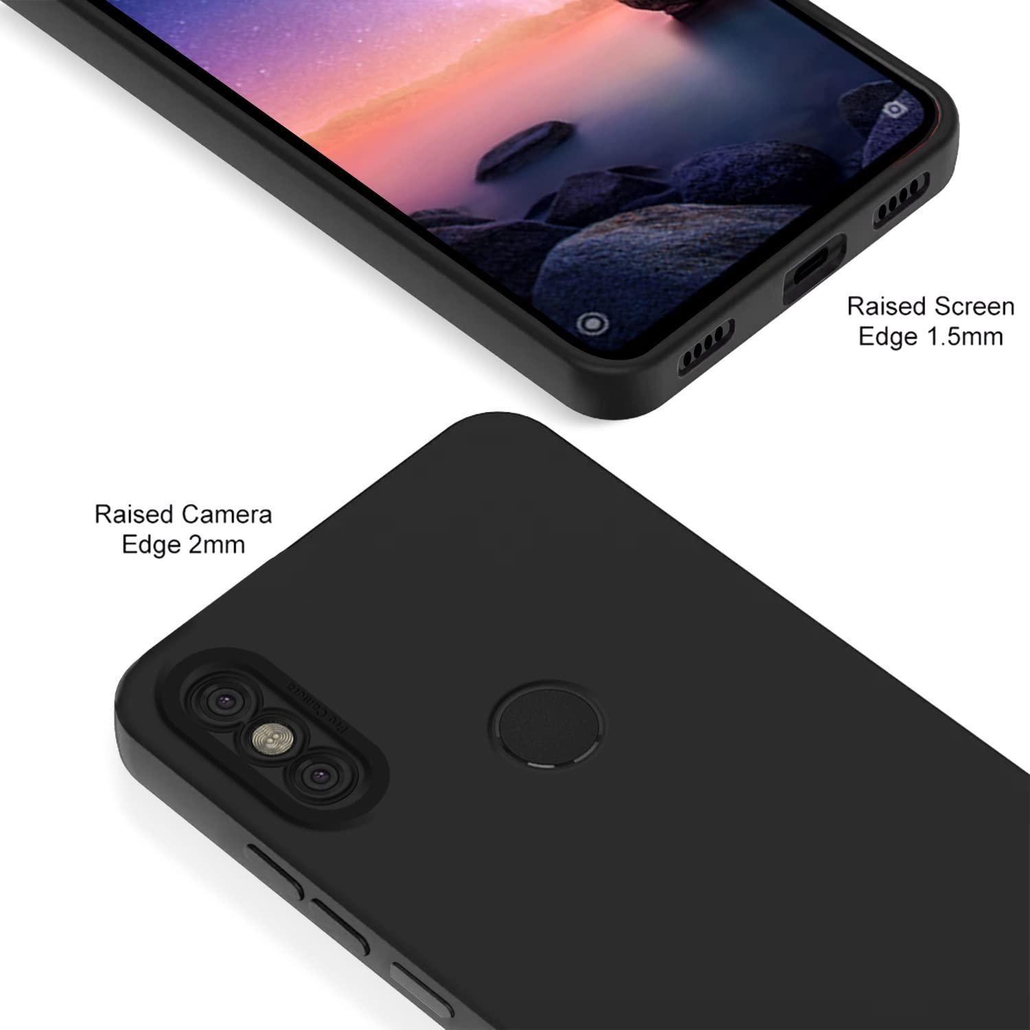 Pikkme Mi Redmi Note 6 Pro Liquid Silicone Back Cover | Black