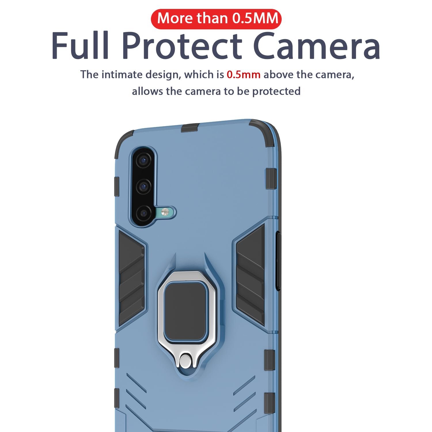 Pikkme OnePlus Nord Ce 5G D5 Tough Armor Back Cover | Blue