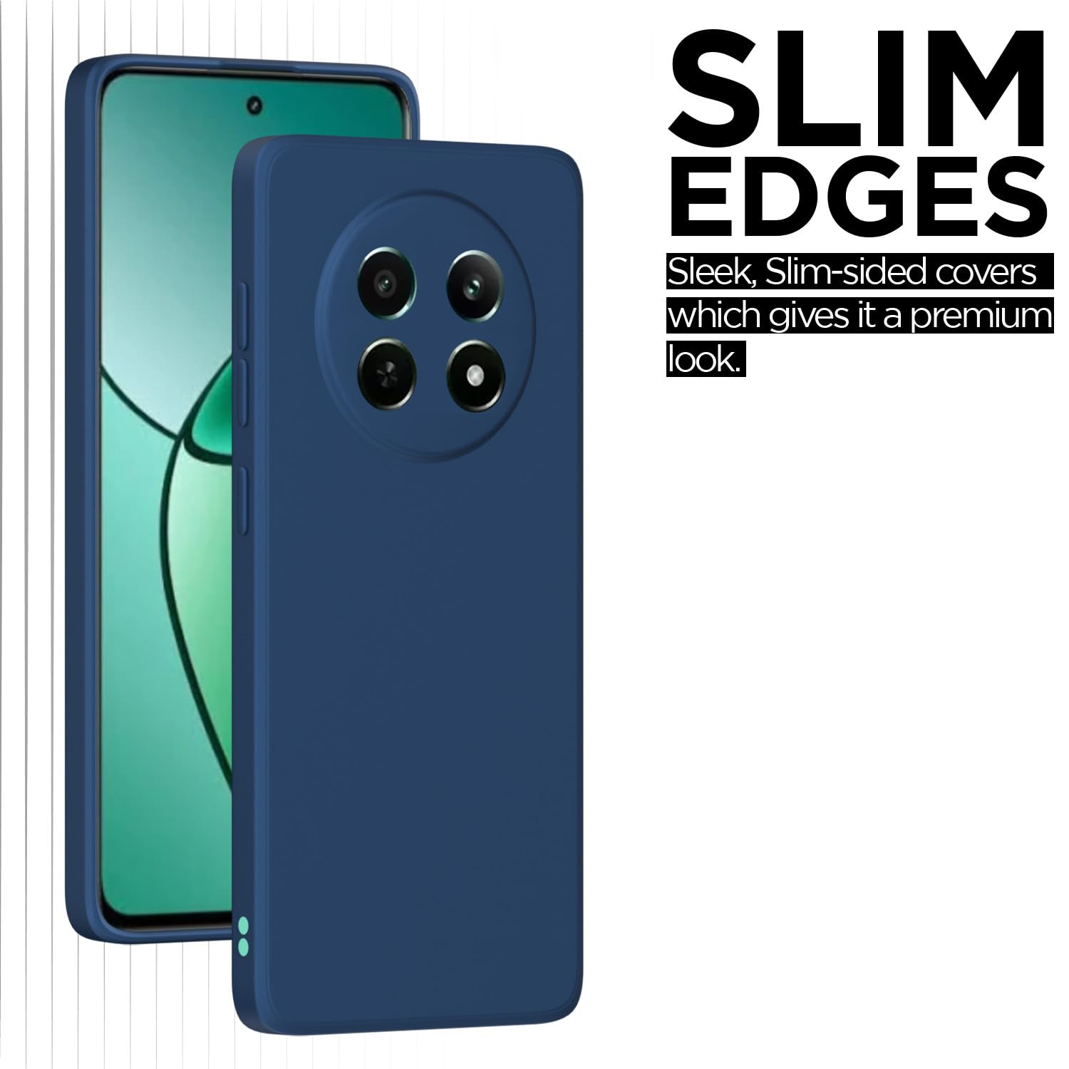 Pikkme Realme 12 5G Liquid Silicone Back Cover (Blue)