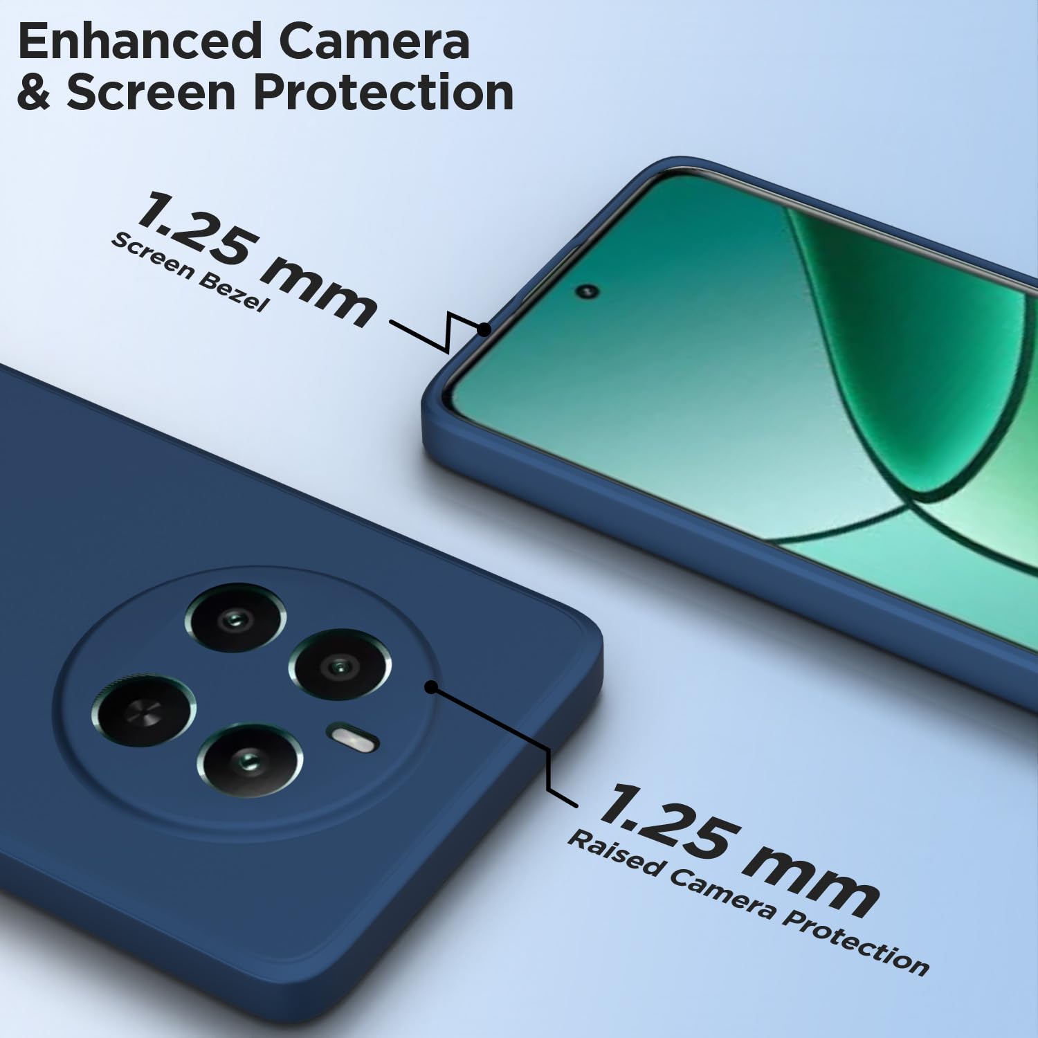 Pikkme Realme 12 Plus 5G Liquid Silicone Back Cover (Blue)