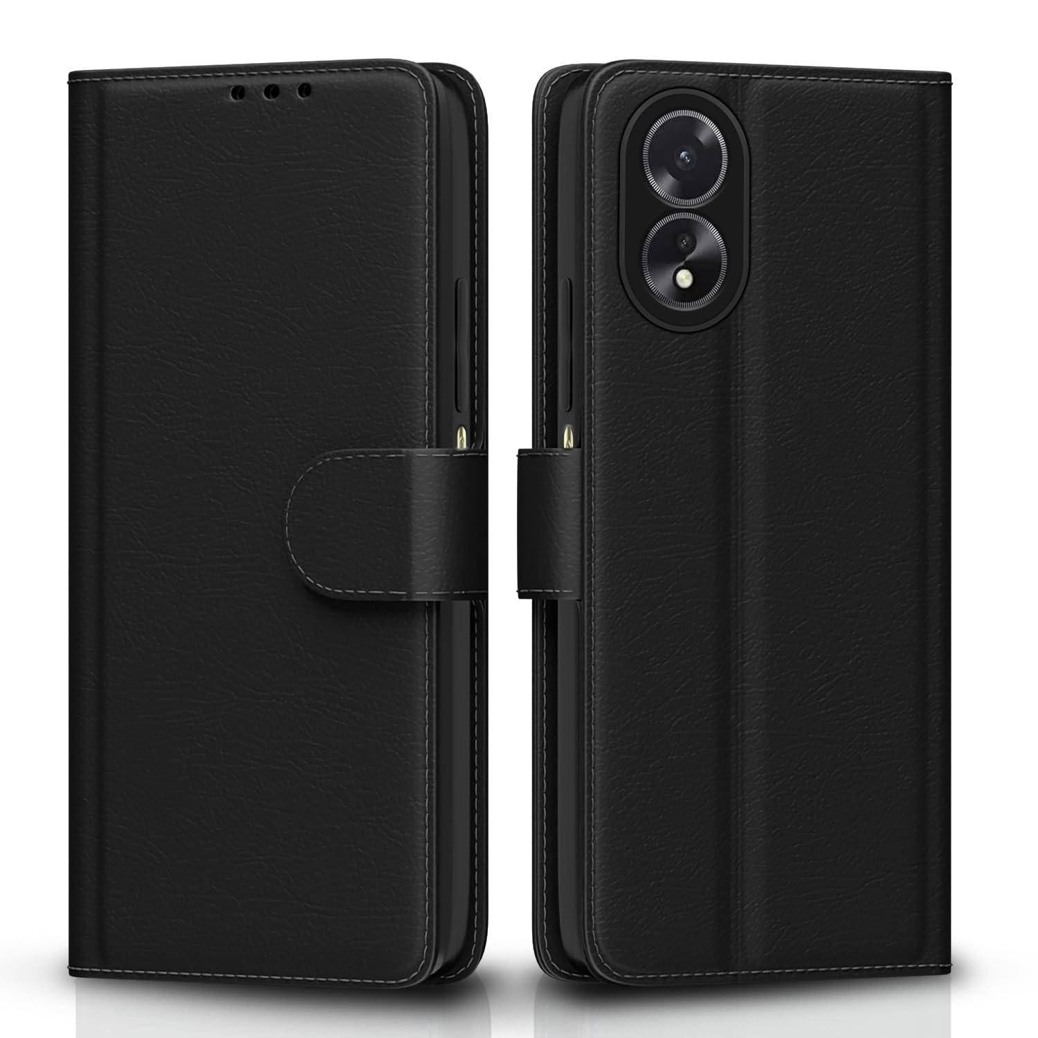 Oppo A38/A18 4G wallet flip cover in black by Pikkme