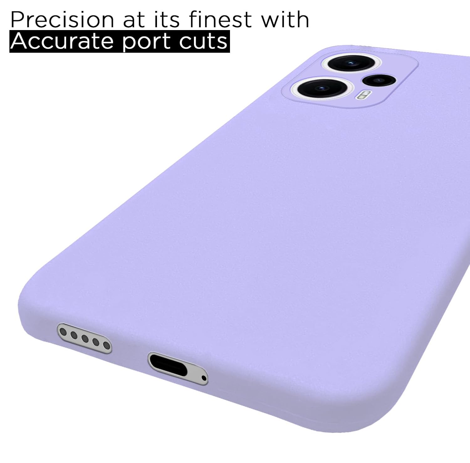 Pikkme Poco F5 5G Soft Matte Silicone Shockproof Case (Purple)