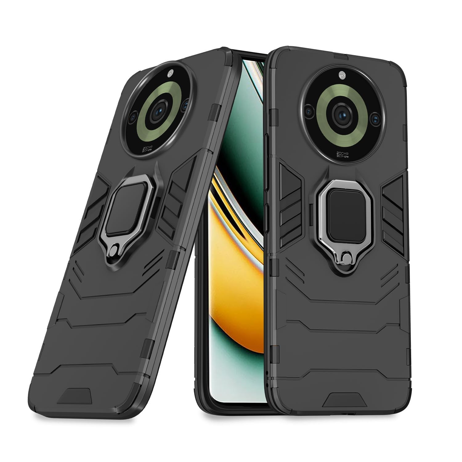 Pikkme black mobile back cover for Realme 11 Pro/Pro Plus 5G