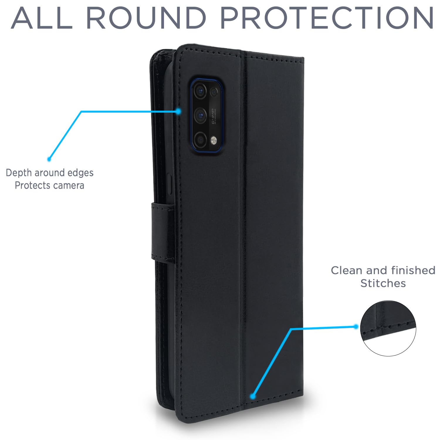 Black mobile flip cover for Realme 7 Pro – Pikkme – photo 4