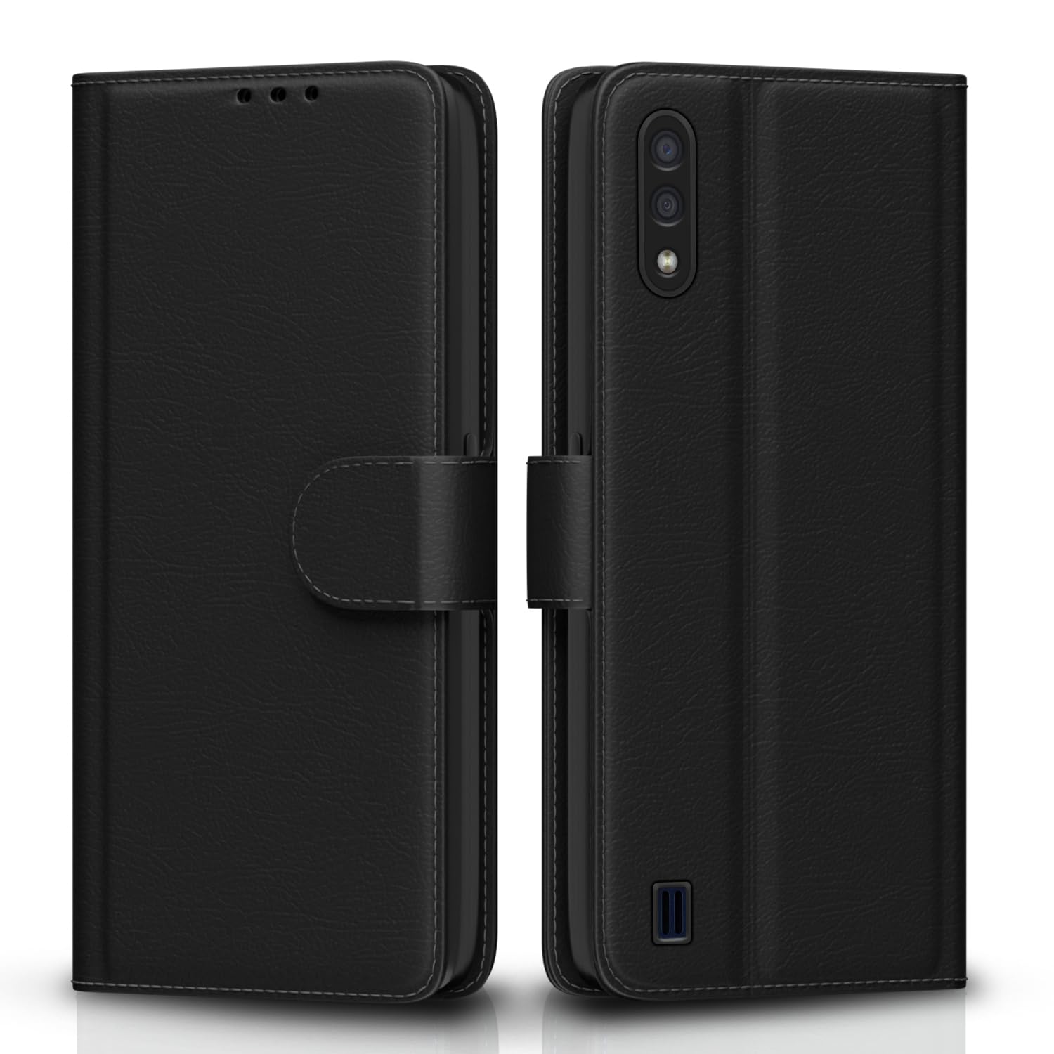 Pikkme Samsung Galaxy M01 Flip Cover (Black)