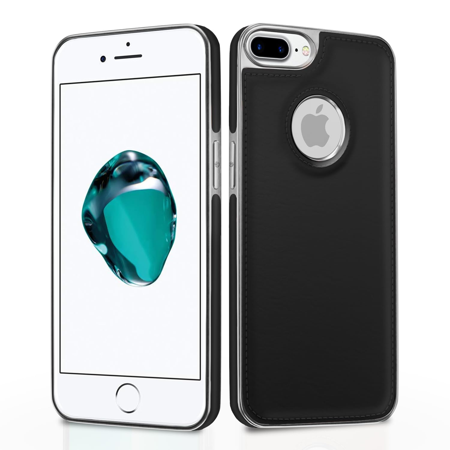 iPhone 7 Plus/8 Plus mobile cover in chrome black by Pikkme