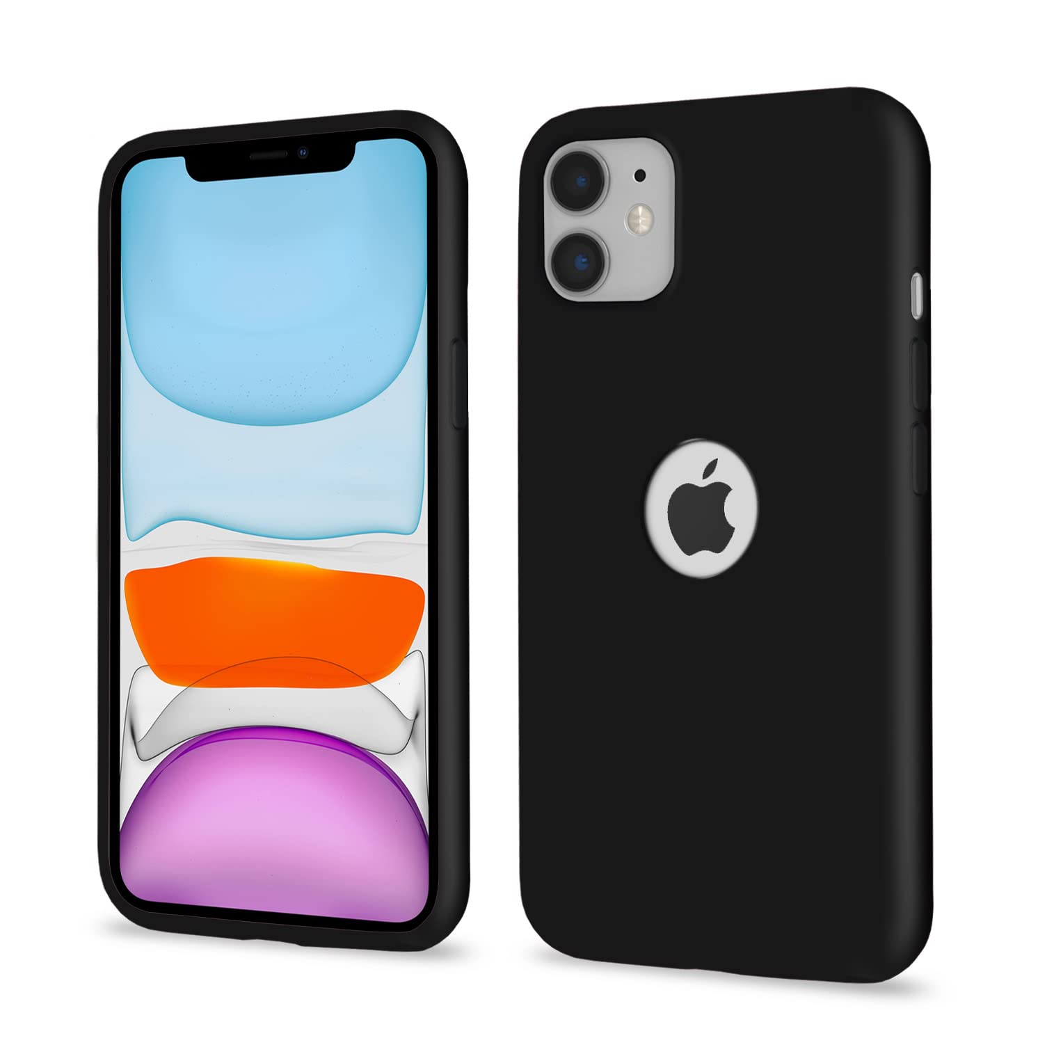 Pikkme black Soft Silicone mobile back cover for iPhone 11