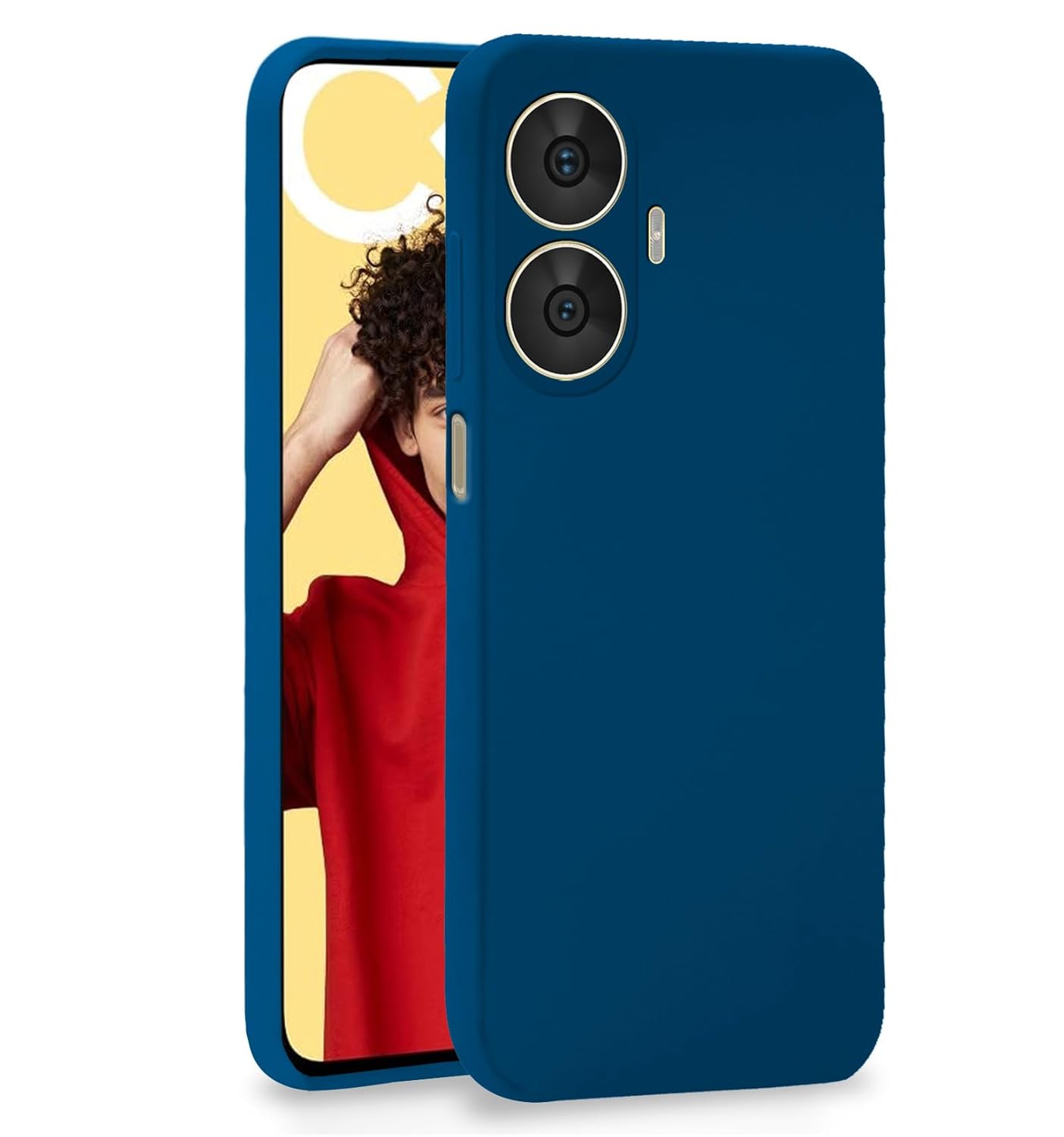 Realme C55 / Narzo N55 Liquid Silicone Back Cover-Blue