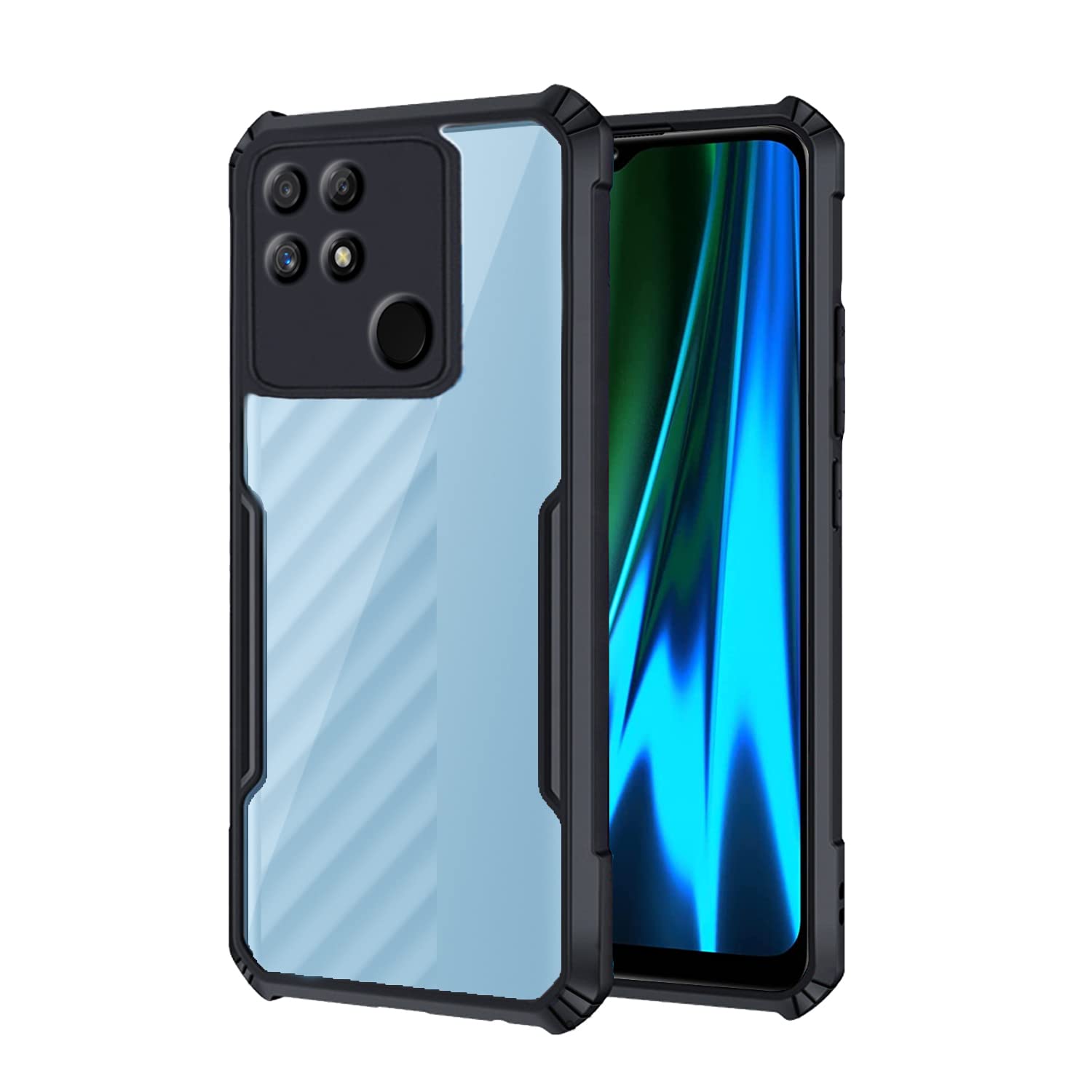 Pikkme black mobile back cover for Realme Narzo 50A
