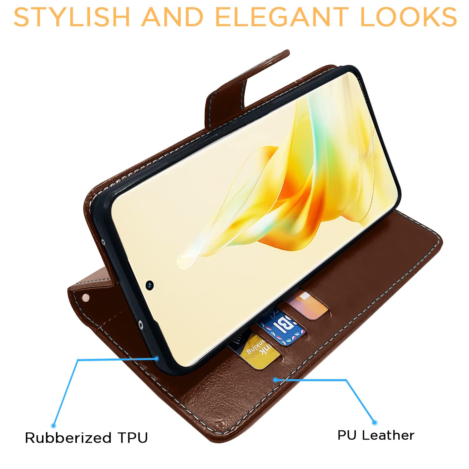 Oppo Reno 8T 5G Magnetic flip cover in brown & coffee by Pikkme – photo 5