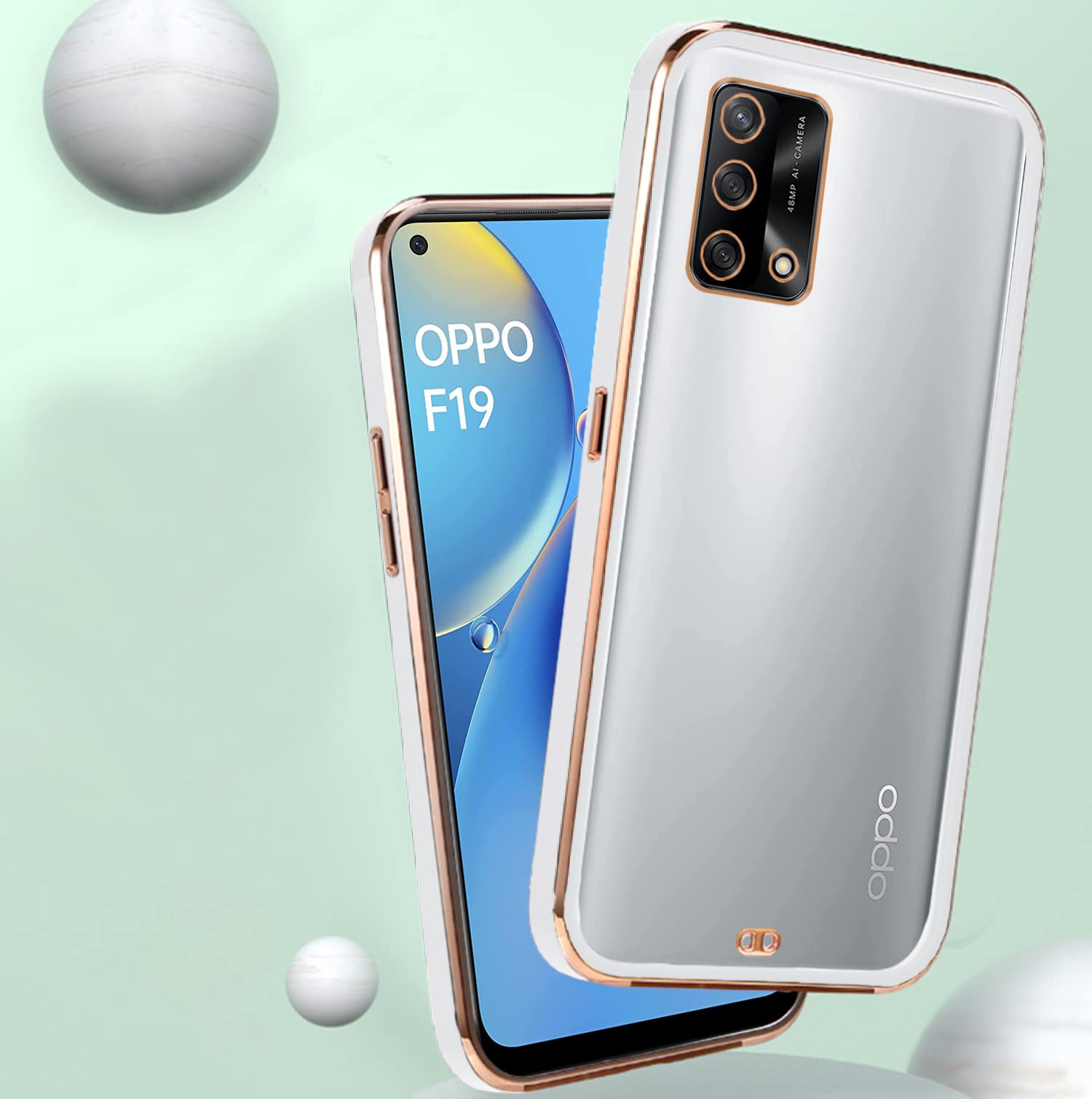 Pikkme Oppo F19 Chrome white mobile back cover – photo 4