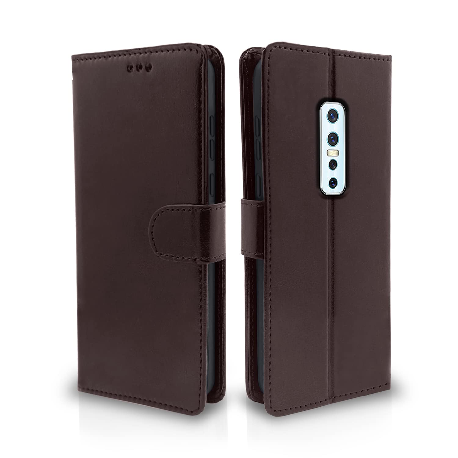Pikkme coffee Wallet flip case for Vivo V17 Pro