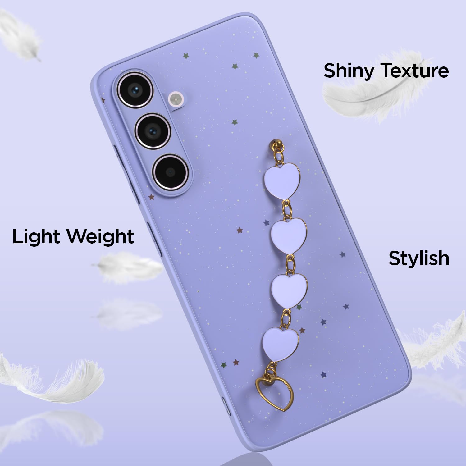 Pikkme Samsung Galaxy A55 5G Chain Back Cover (Purple)