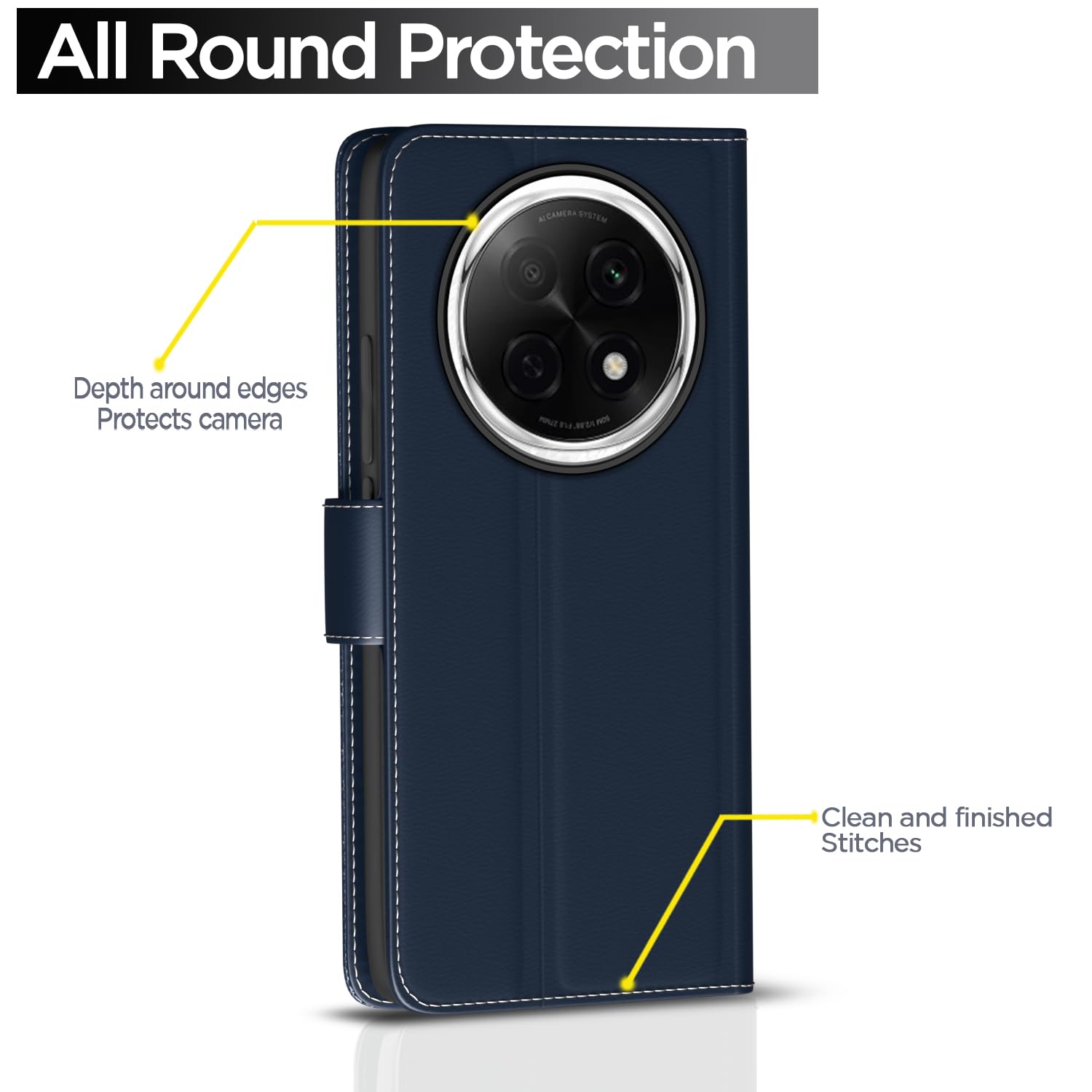 Pikkme Oppo F29 Pro 5G Contrast Double Flip Cover (Blue)