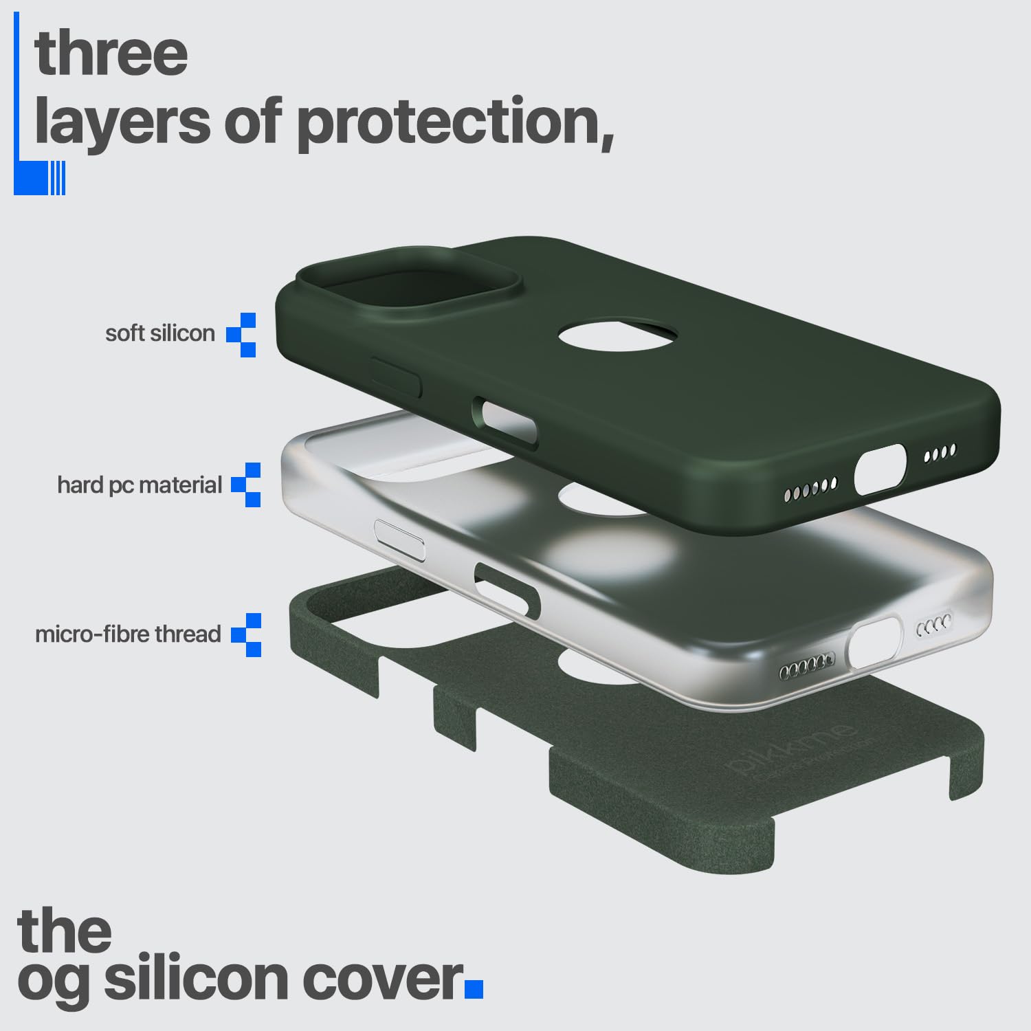 Pikkme iPhone 16 Pro Max Super Soft Silicone Back Cover (Atrovirens)