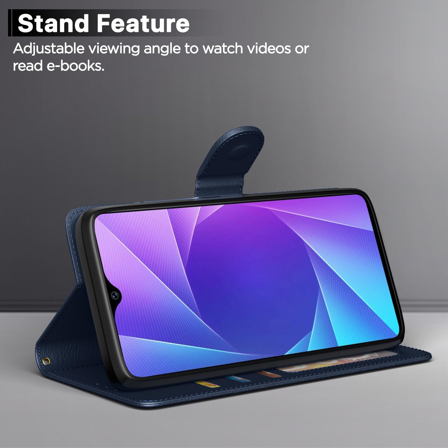Blue flip cover for Vivo Y91/Y93/Y95 – Pikkme – photo 3