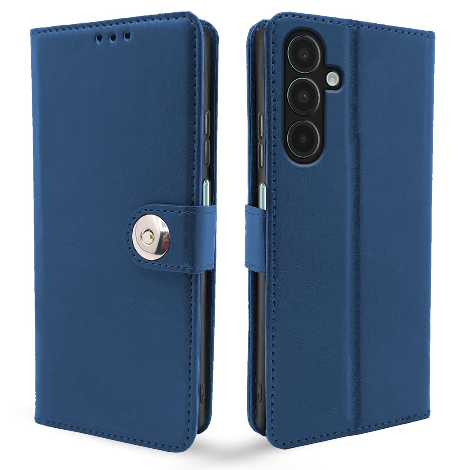 Pikkme Samsung A16 5G Button blue wallet flip cover