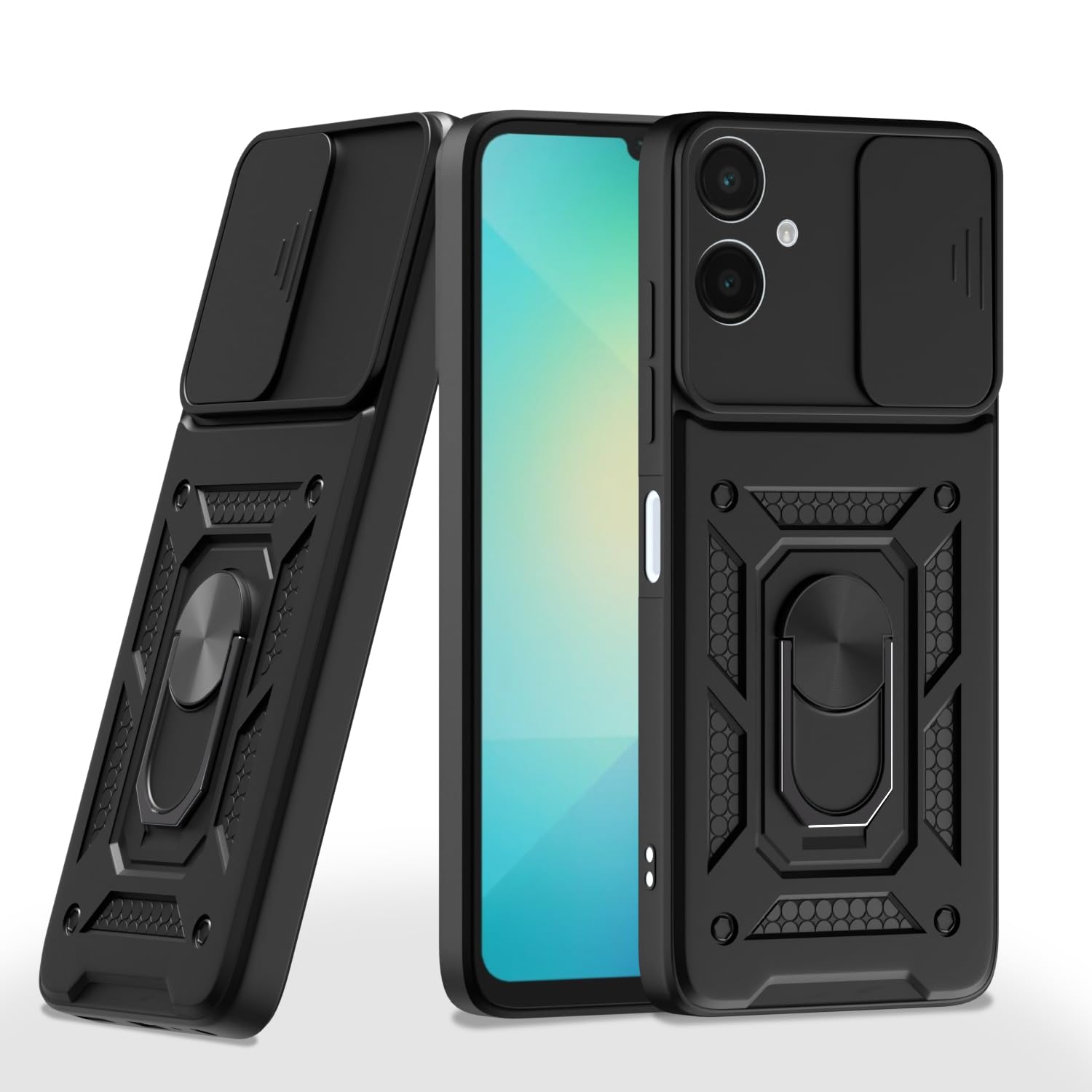 Pikkme Samsung Galaxy F06 5G / M06 5G D10 Tough Armor Back Cover - Black